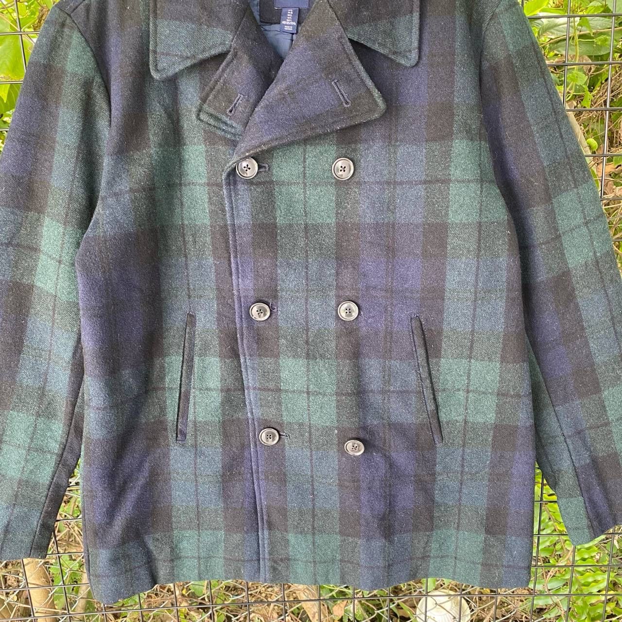 Gap Gap Checkered Board Plaid Wool Double Breast Jacket Size US L / EU 52-54 / 3 - 3 Thumbnail