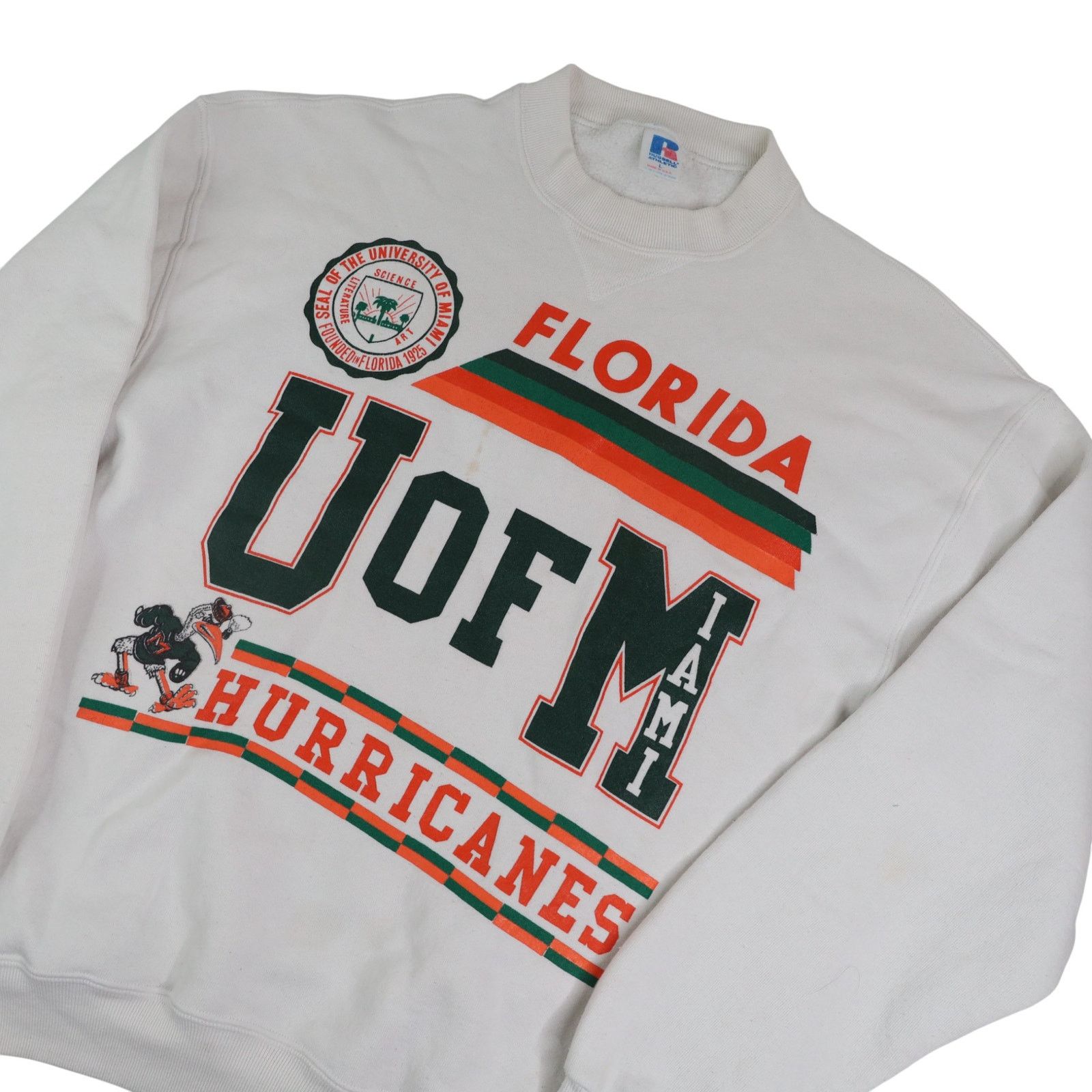NCAA × Vintage VTG Russell University of Miami Hurricanes Sweatshirt Size US L / EU 52-54 / 3 - 2 Thumbnail