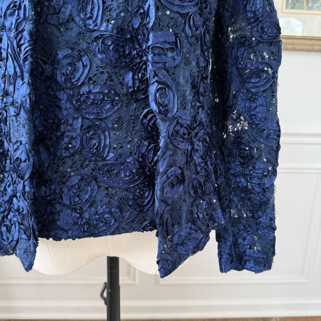 Other Cachet Dark Blue 2pc Formal Jacket Tank Soutache Sequin Rhin Size M / US 6-8 / IT 42-44 - 5 Thumbnail