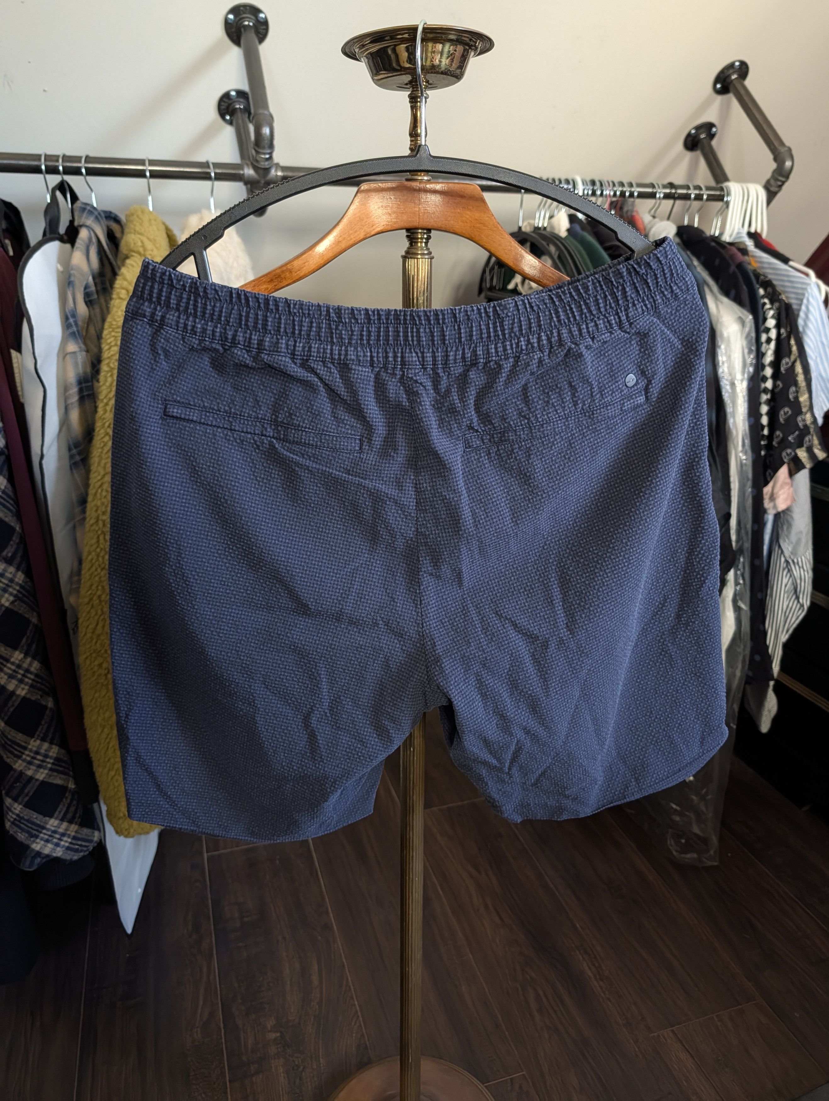 NN07 Dark blue seersucker check patterned shorts sz 34 Size US 34 / EU 50 - 6 Thumbnail