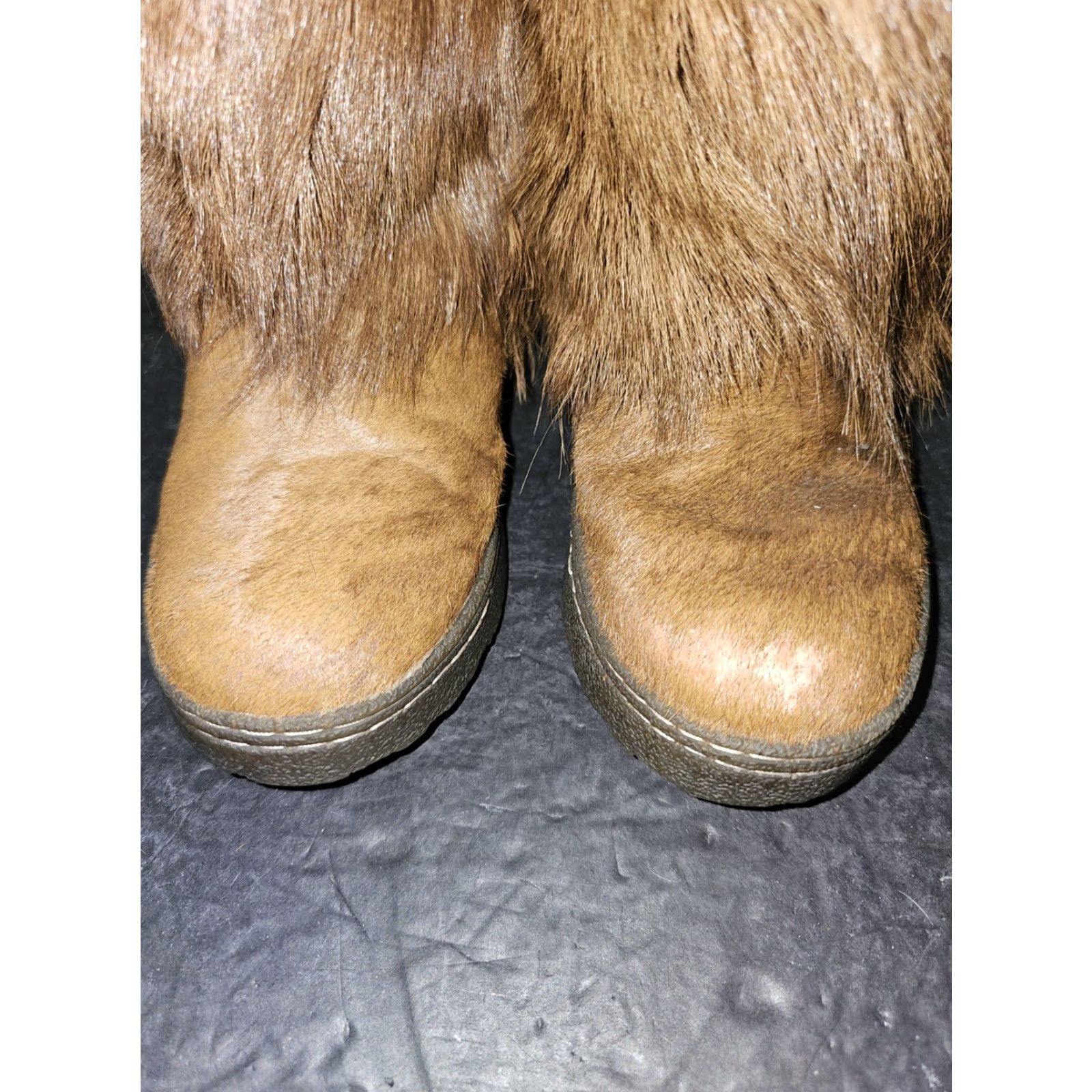 Vintage BearPaw Kola II Real Fur Boots Goat Fur Cow Skin Feather Boho Y2K Womens Size 7 Brown Boots Casual Womens Boots Size US 6 / IT 36 - 3 Thumbnail