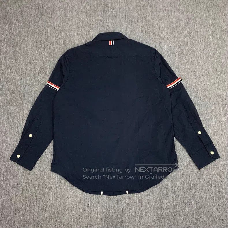 Thom Browne Thom Browne Dark Blue Nylon Shirt Size US XL / EU 56 / 4 - 2 Thumbnail
