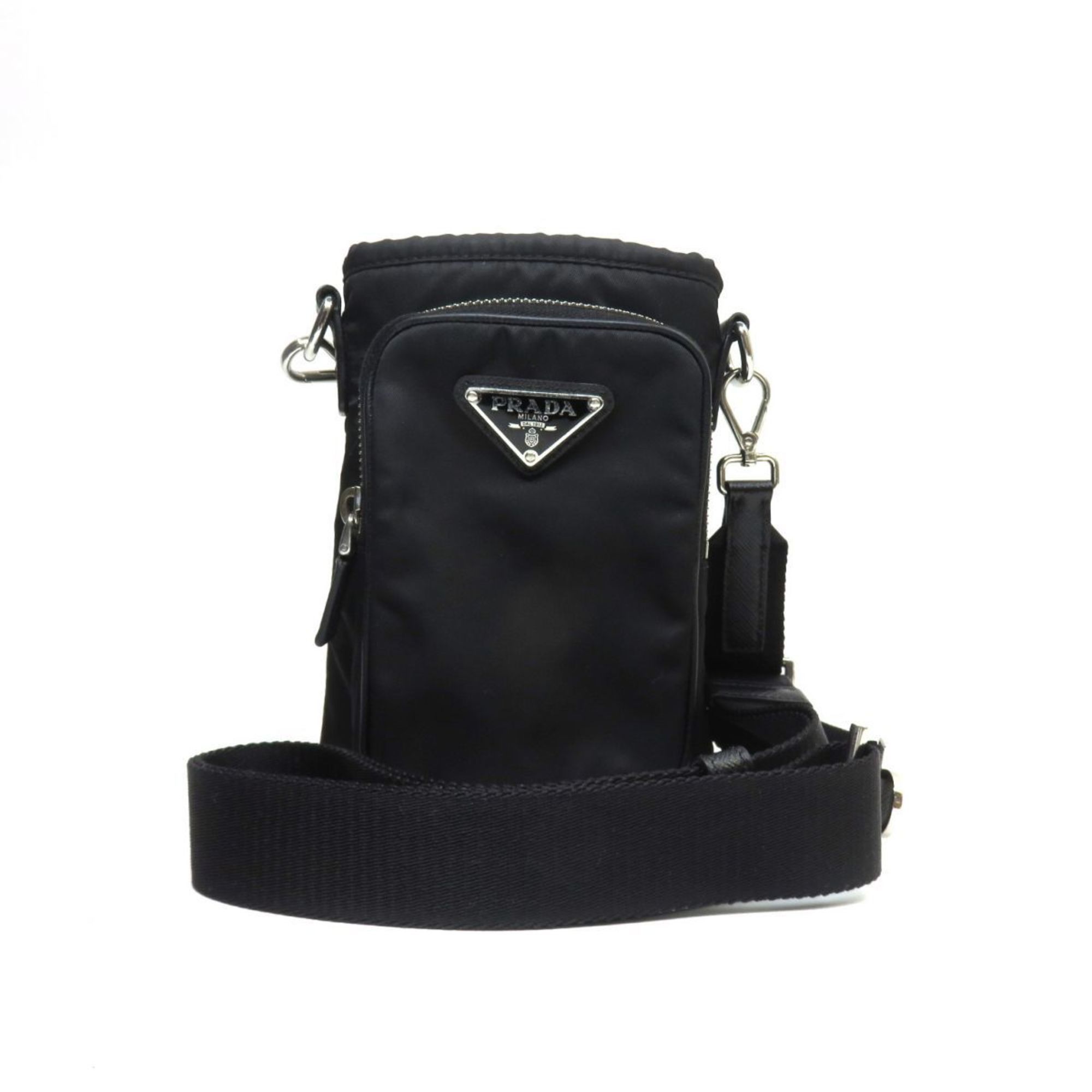 Prada Tessuto Triangle Drawstring Smartphone Case 2Zh155 Shoulder Bag in Black, Women's