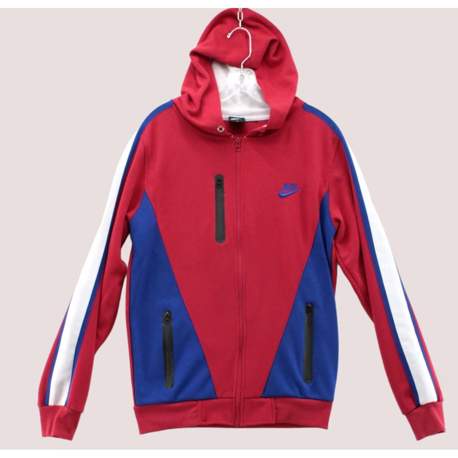 Nike VINTAGE Nike Hoodie Sweatshirt Mens S Red White Blue Full Zip Swoosh Logo Athletic Size US S / EU 44-46 / 1 - 1 Thumbnail