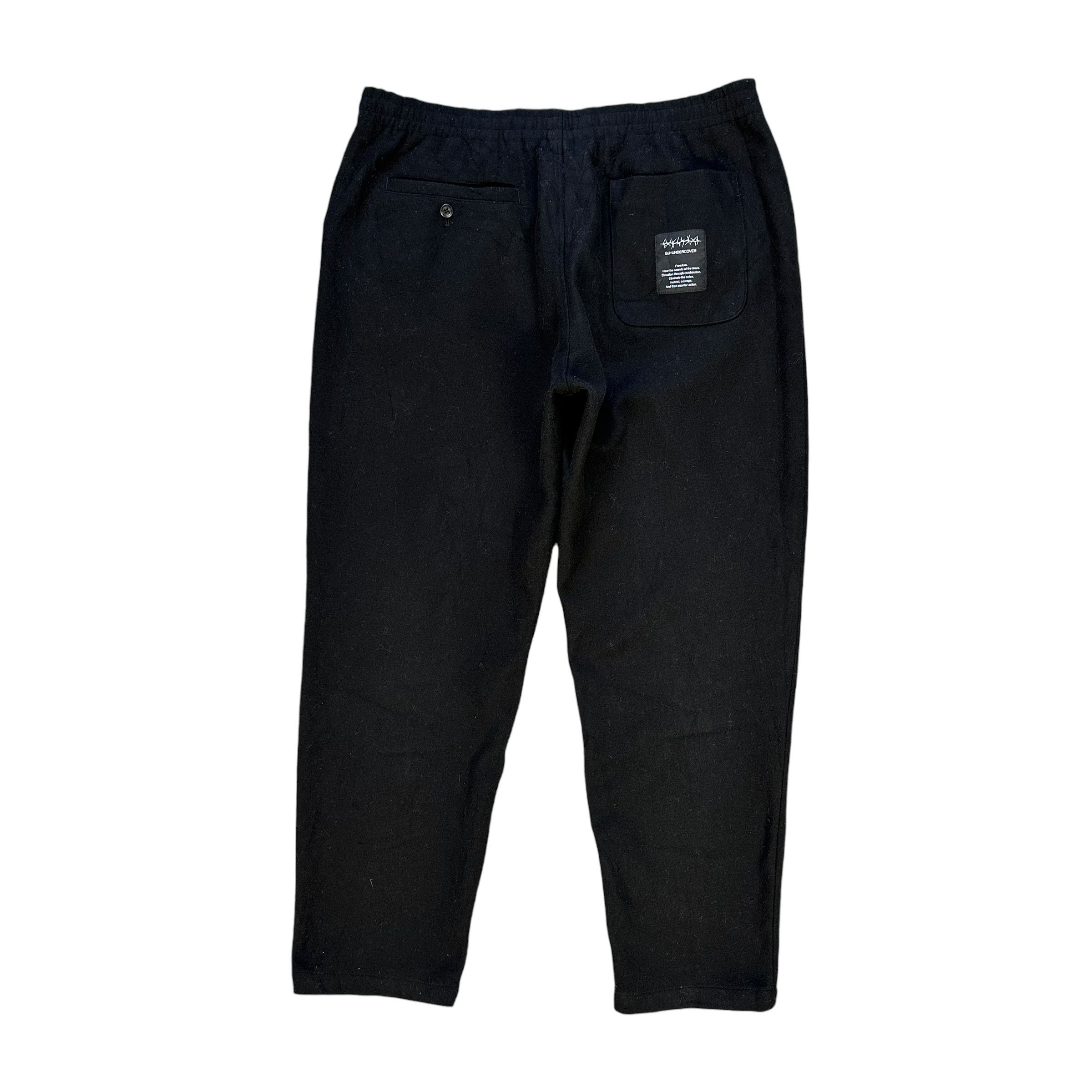 GU × Undercover GU X UNDERCOVER Black Polyester Pant Elastic Waist #A61-1412 Size 39" - 9 Thumbnail