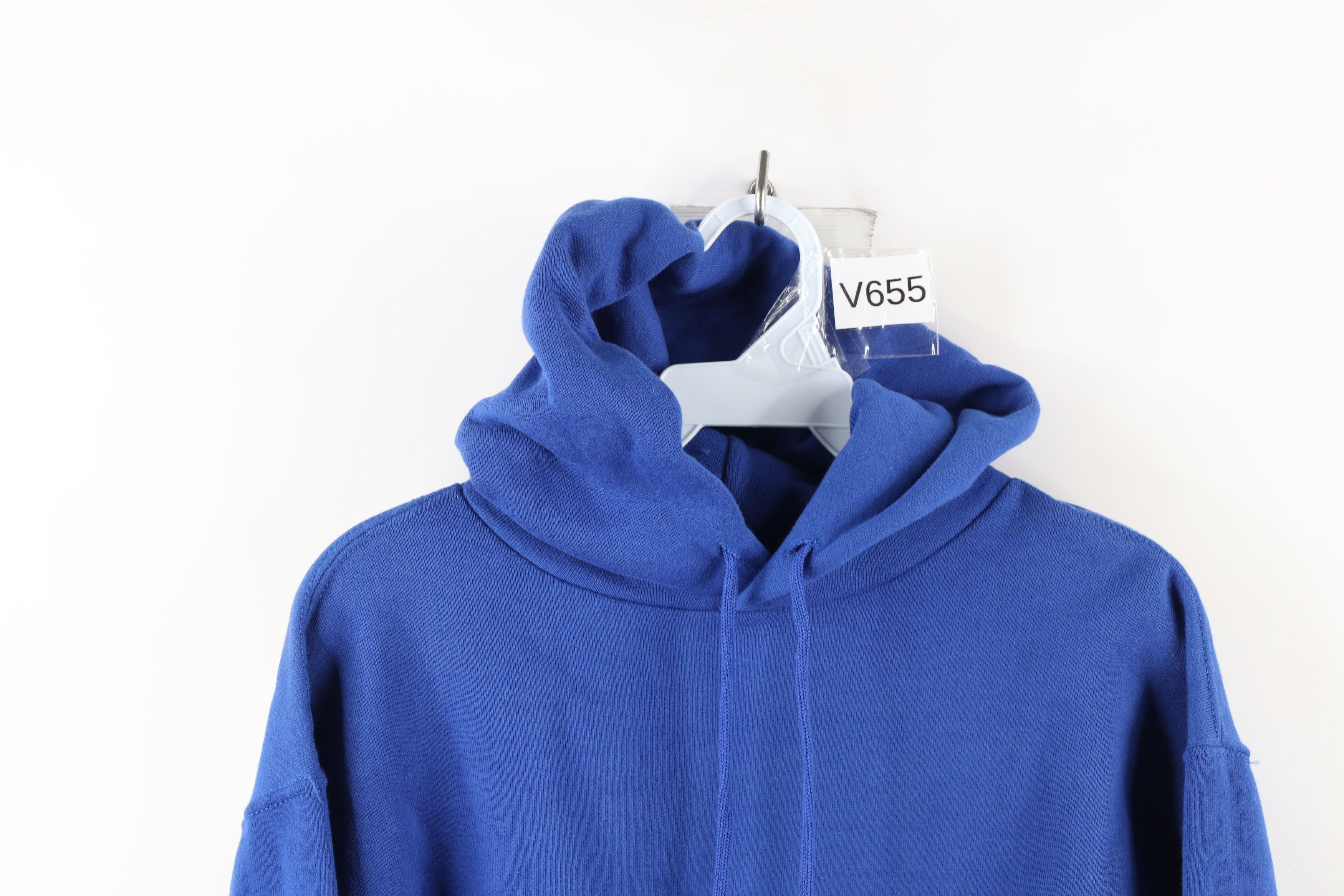 Russell Athletic Vintage 90s Russell Athletic Blank Hoodie Sweatshirt Blue Size US M / EU 48-50 / 2 - 2 Thumbnail