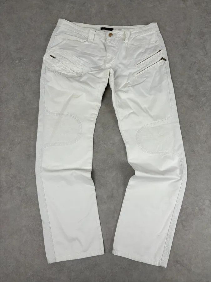 Roberto Cavalli AW2003 Roberto Cavalli White Biker Chinos Pants Size US 34 / EU 50 - 4 Thumbnail