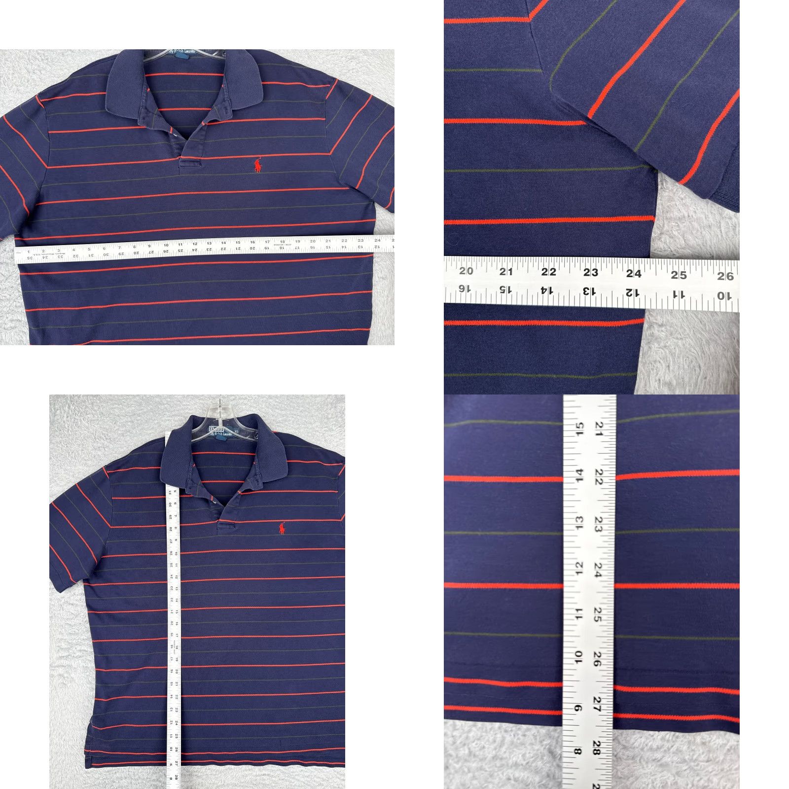 Ralph Lauren VINTAGE Polo Ralph Lauren Shirt Men Extra Large Blue Red Stripe 100% Cotton Striped READ Size US XL / EU 56 / 4 - 8 Thumbnail