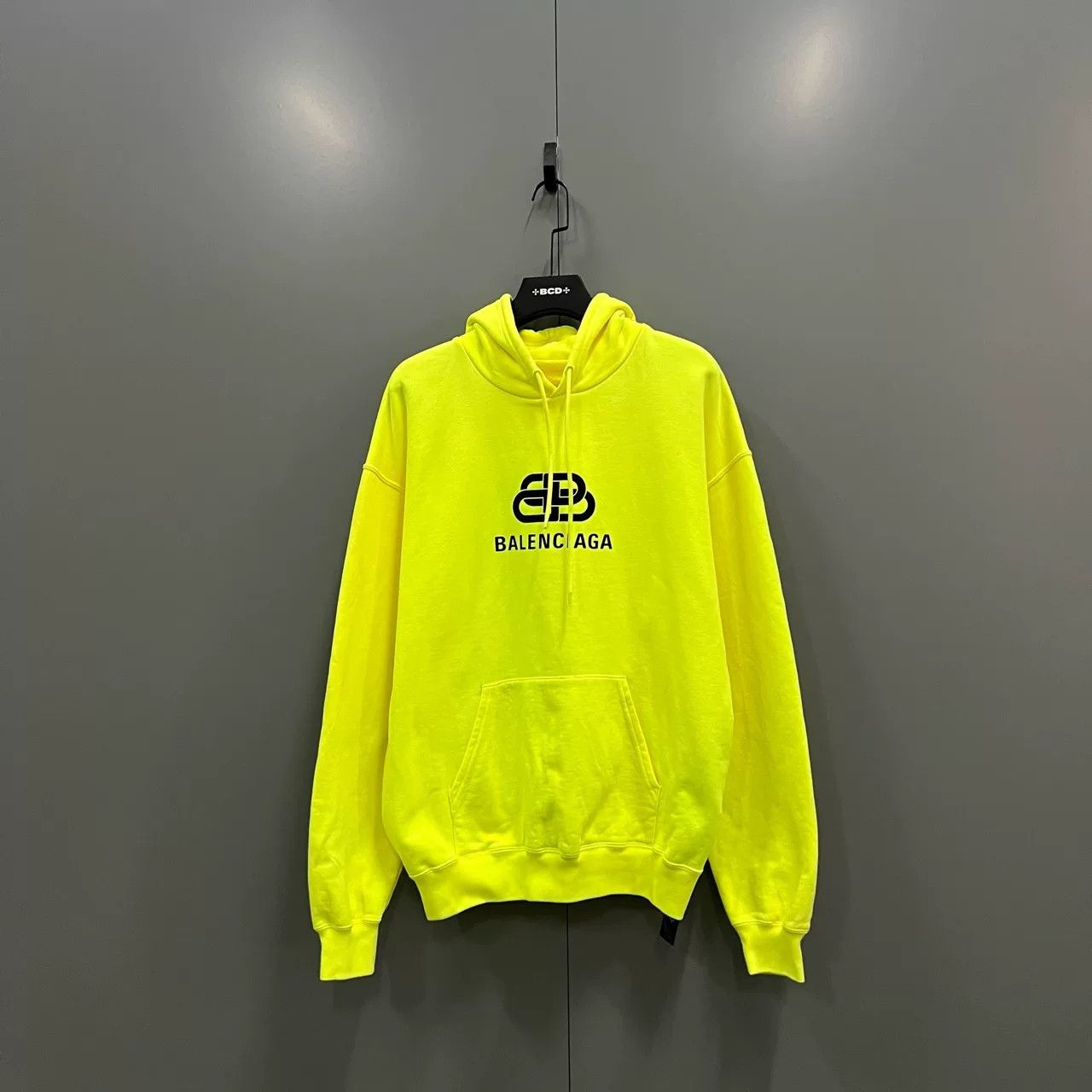 balenciaga neon logo print hoodie medium