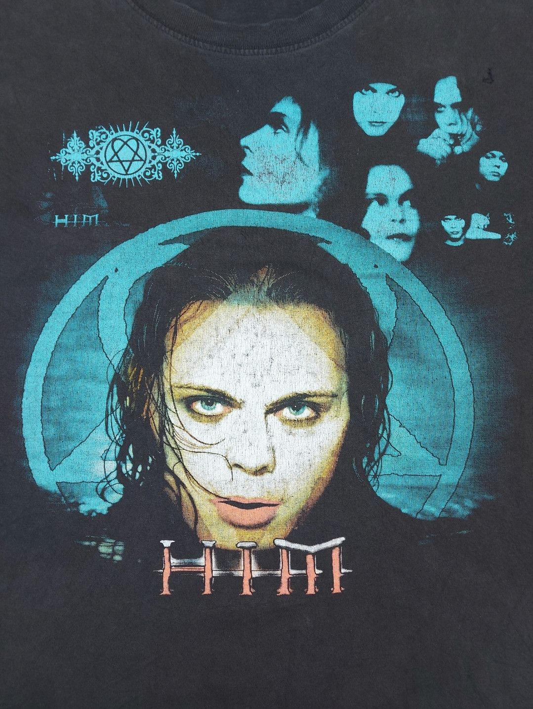 Band Tees Vintage 90s Y2K HIM Band Ville Valo Heartgram VV TEE Size US XL / EU 56 / 4 - 4 Thumbnail