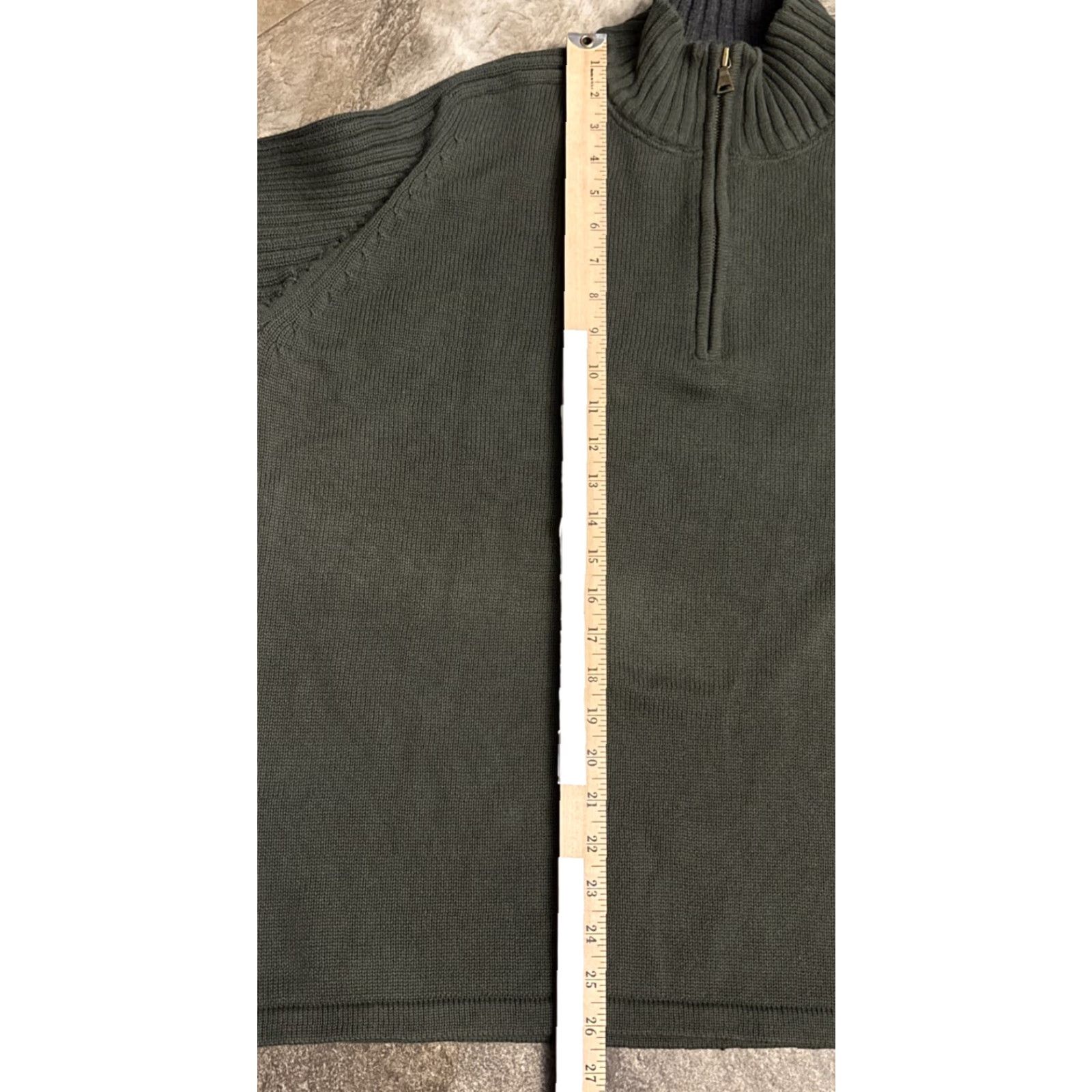 Vintage St. Johns Bay 1/4 Zip Sweater Green Pullover Cotton Mens XL Mock Neck 2244 Size US XL / EU 56 / 4 - 5 Thumbnail