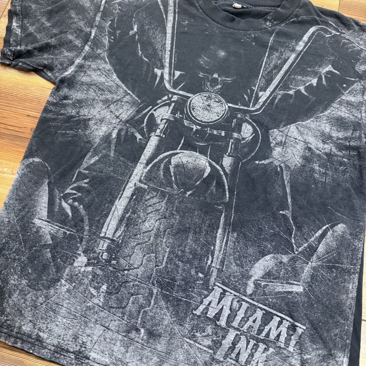 Other Black Motorcycle Skull Y2K AOP Miami Ink Grunge Punk Shirt Size US L / EU 52-54 / 3 - 2 Thumbnail