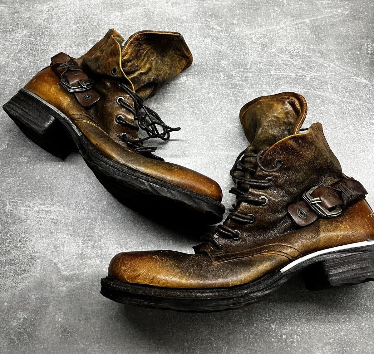 AS98 Brown Leather Strappy Ankle Boots
