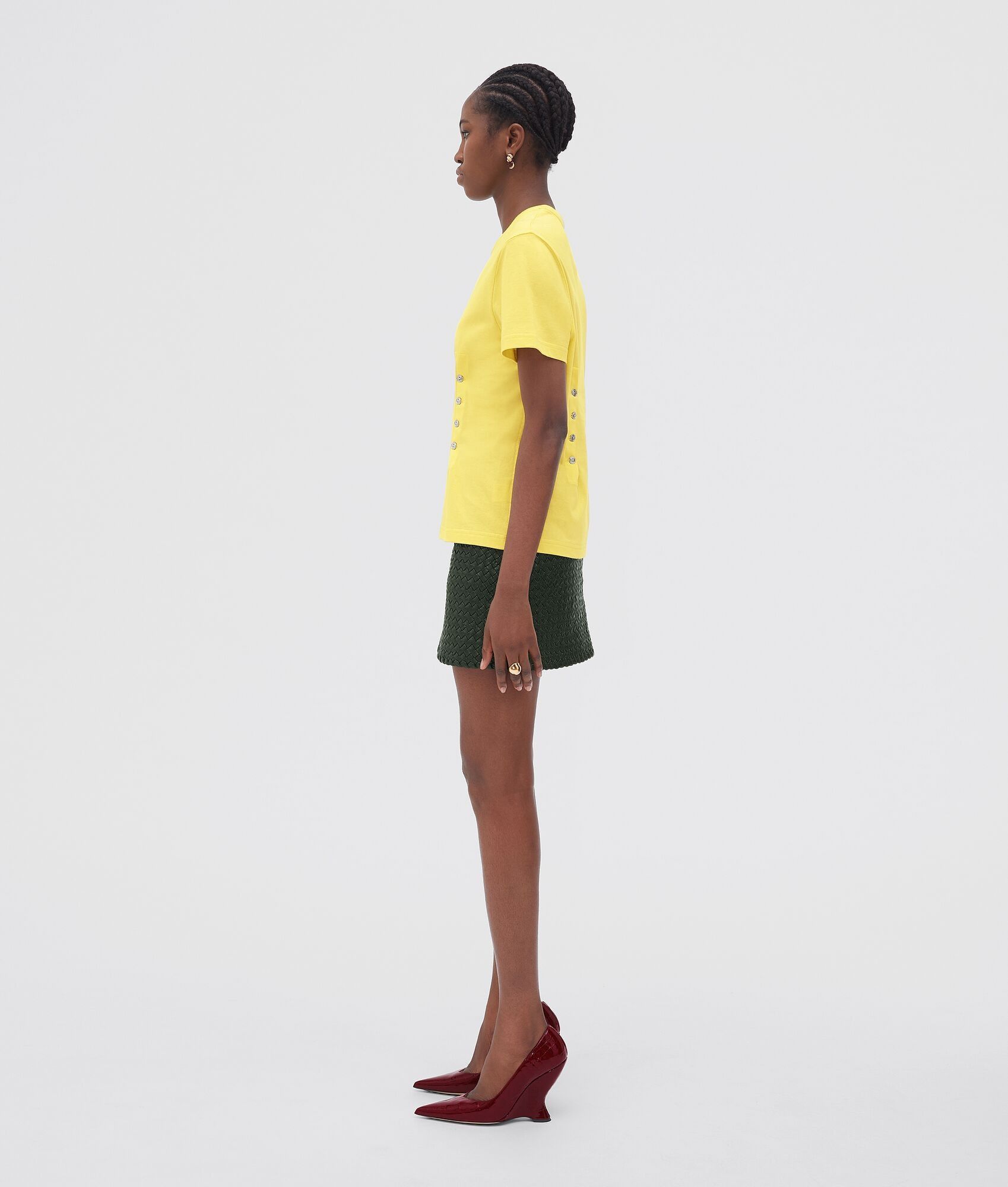 Bottega Veneta o1bcso1str0225 Sunrise Cotton Jersey T-Shirt in Yellow Size M / US 6-8 / IT 42-44 - 2 Thumbnail
