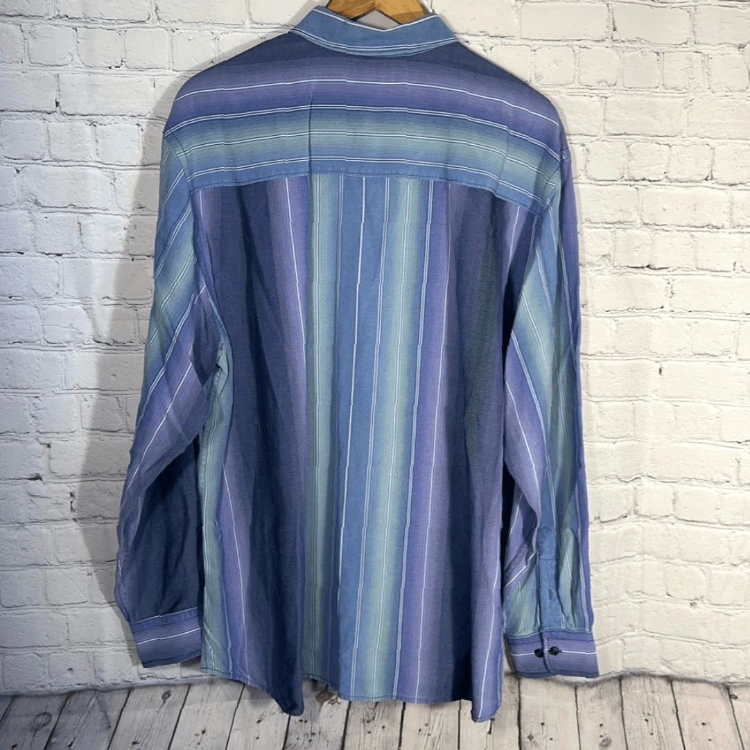 Tommy Bahama VINTAGE Tommy Bahama Shirt XL Men Long Sleeve Purple Blue Striped 100% Tencel Lyocell Button-Up Size US XL / EU 56 / 4 - 3 Thumbnail