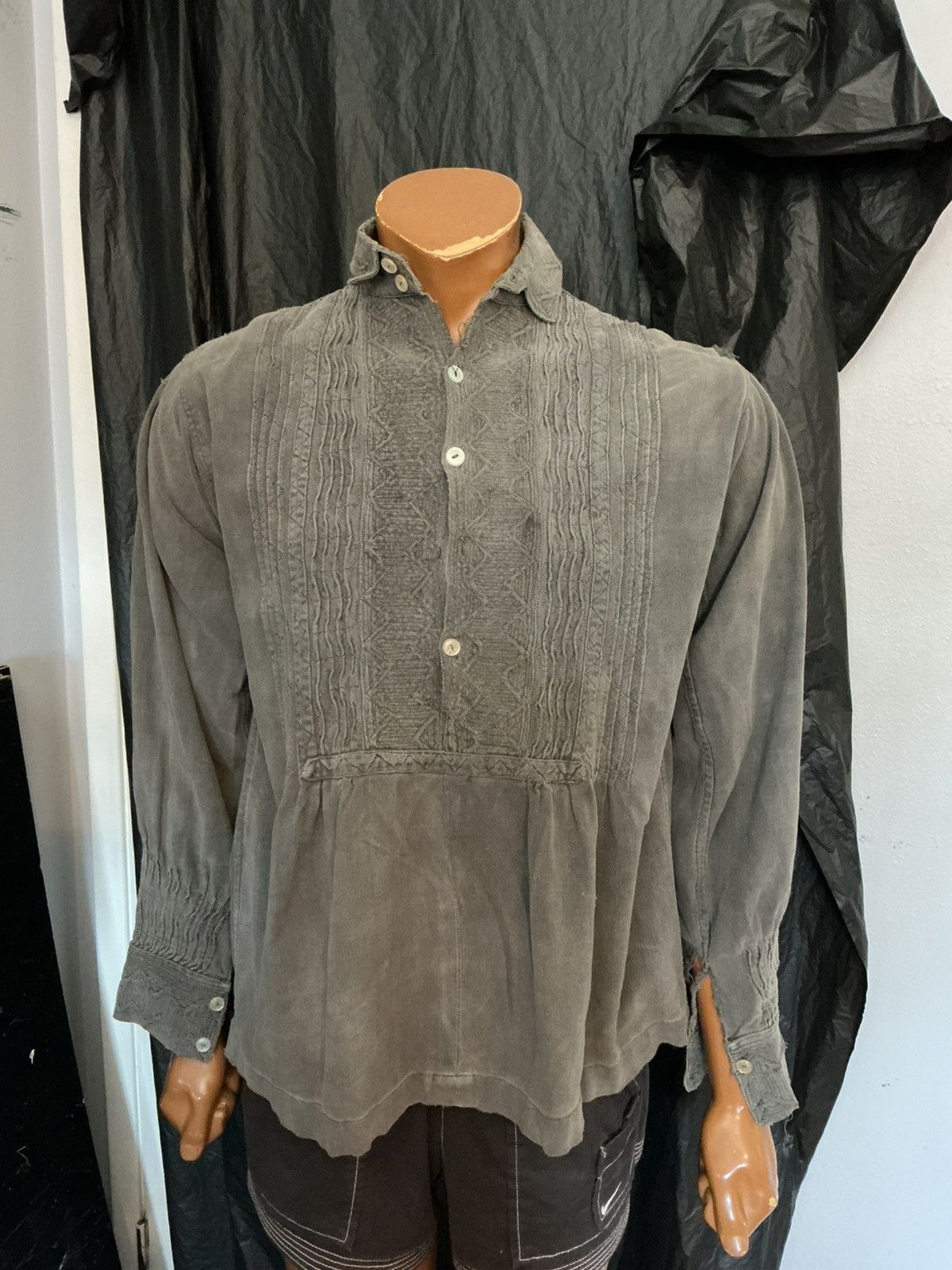 Vintage Vintage 100% Bomull Swedish Ruffle Pleated Tuxedo Shirt Size US S / EU 44-46 / 1 - 17 Thumbnail