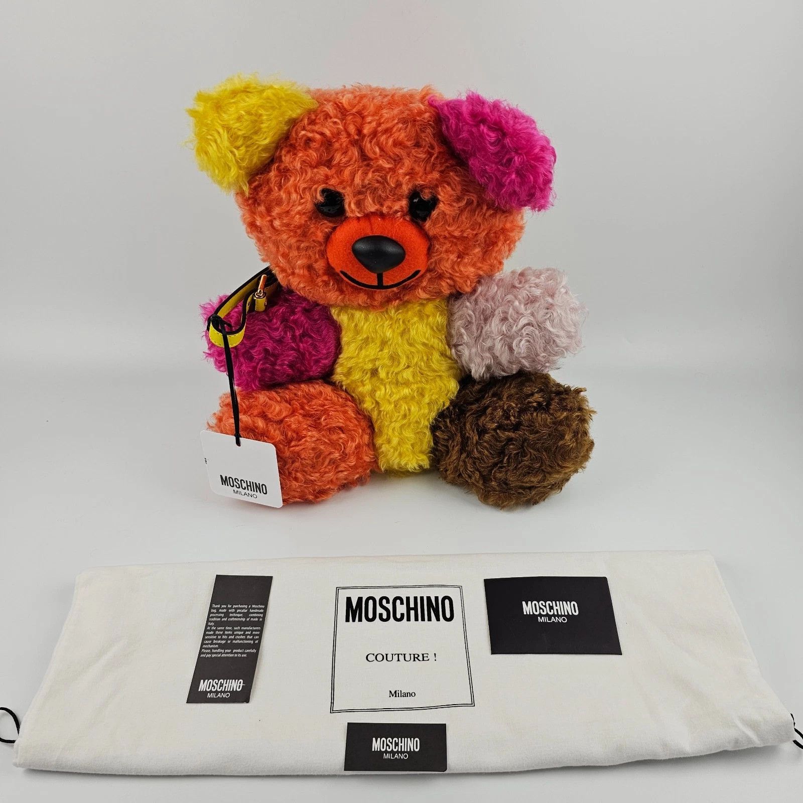 Moschino MOSCHINO Bear Multicolor Wool Clutch New & Authentic Size ONE SIZE - 2 Thumbnail