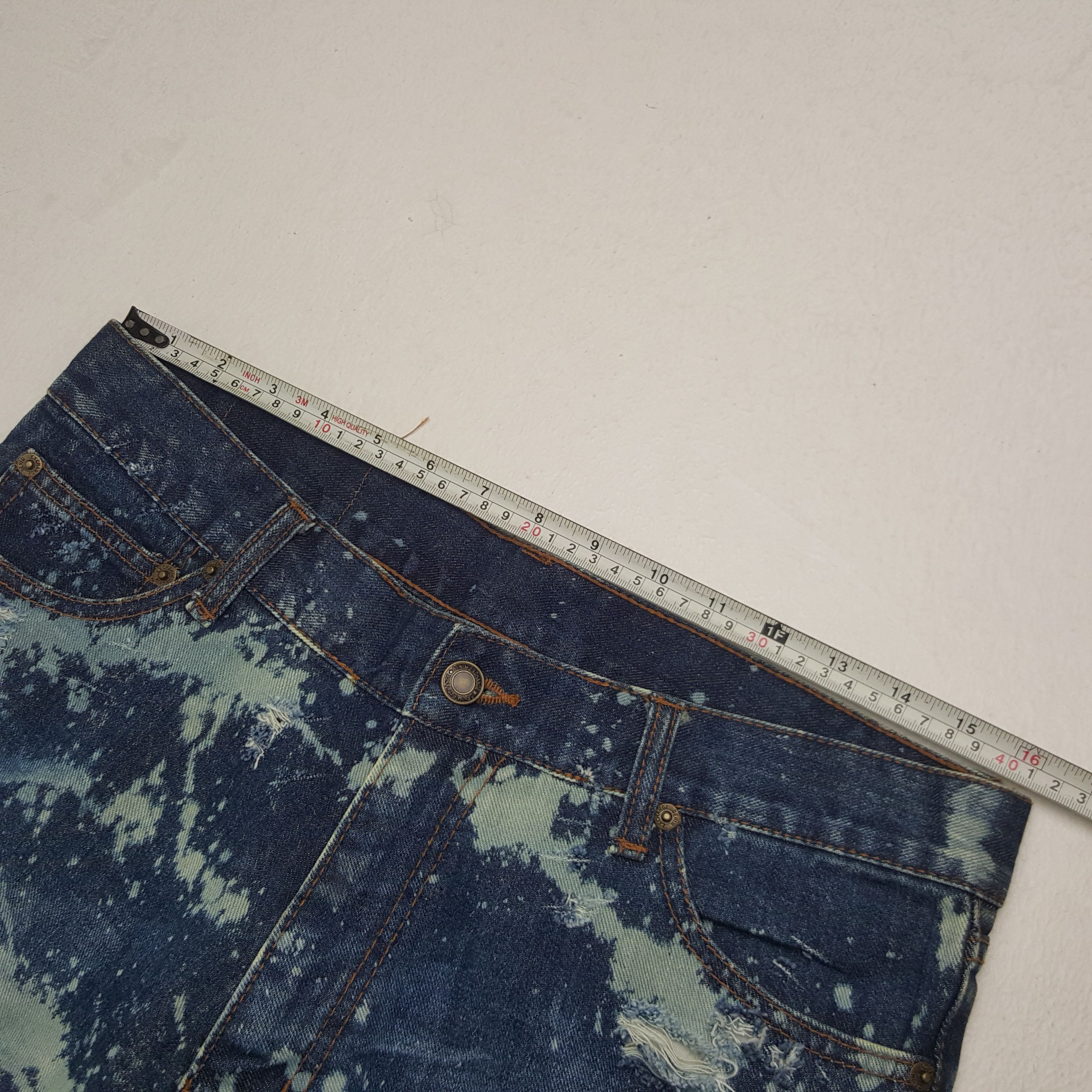 Japanese Brand × Vintage Vintage Denim Exchange Japanese Distressed Paint Art Jeans Size US 32 / EU 48 - 9 Thumbnail