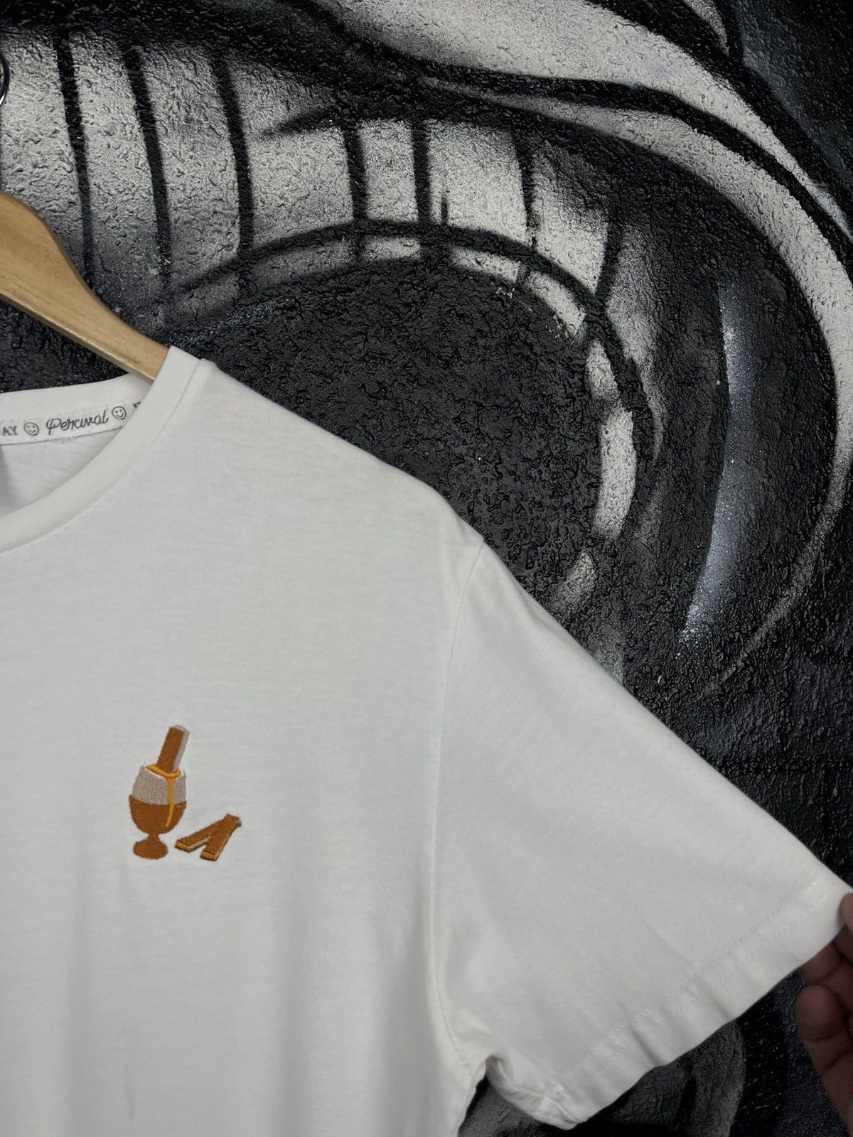 Percival Percival Embroidered Egg Cup White T-Shirt Men’s Size M Size US M / EU 48-50 / 2 - 5 Thumbnail