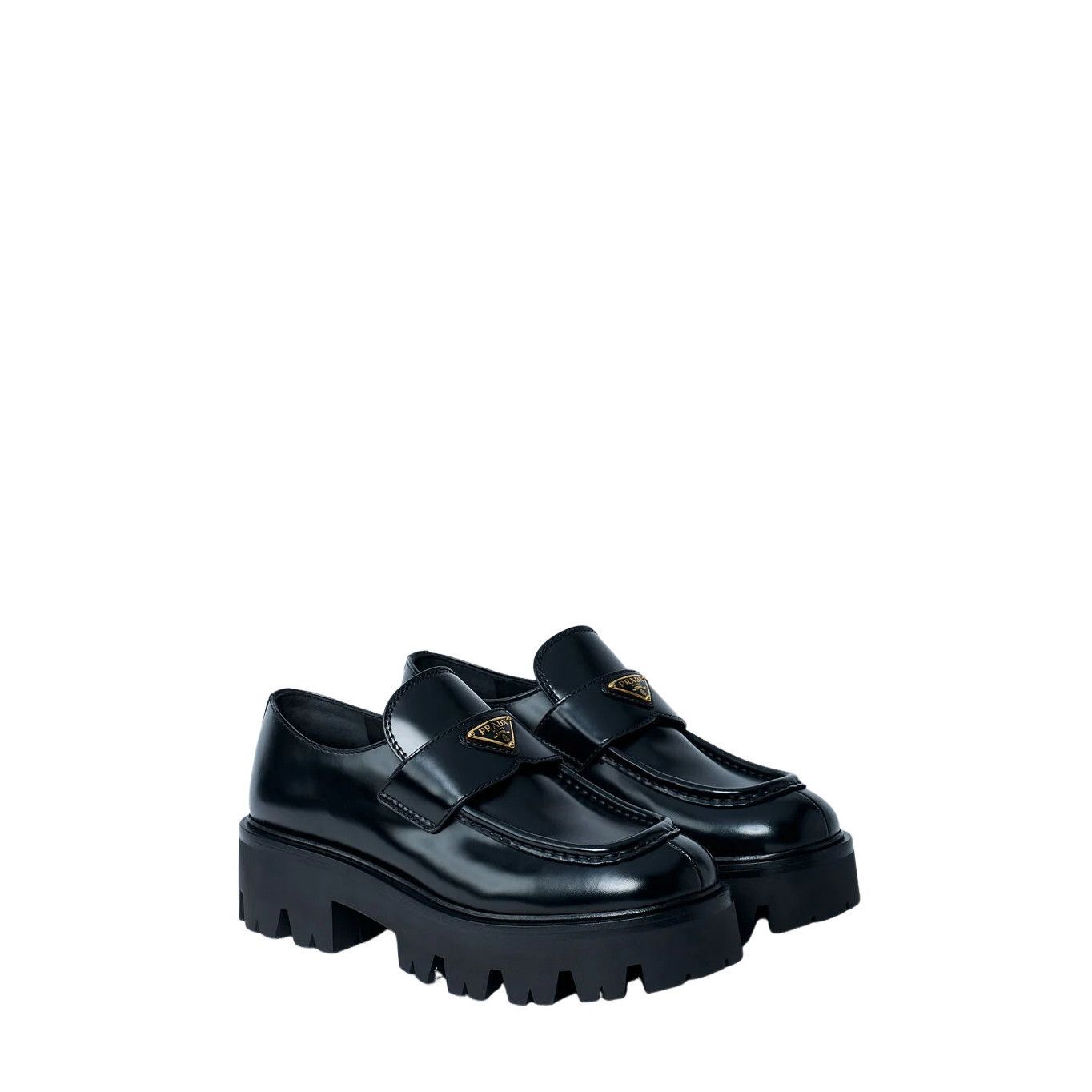Prada PRADA $1250 Black Brushed Leather Loafers New And Authentic Size US 7 / IT 37 - 2 Thumbnail