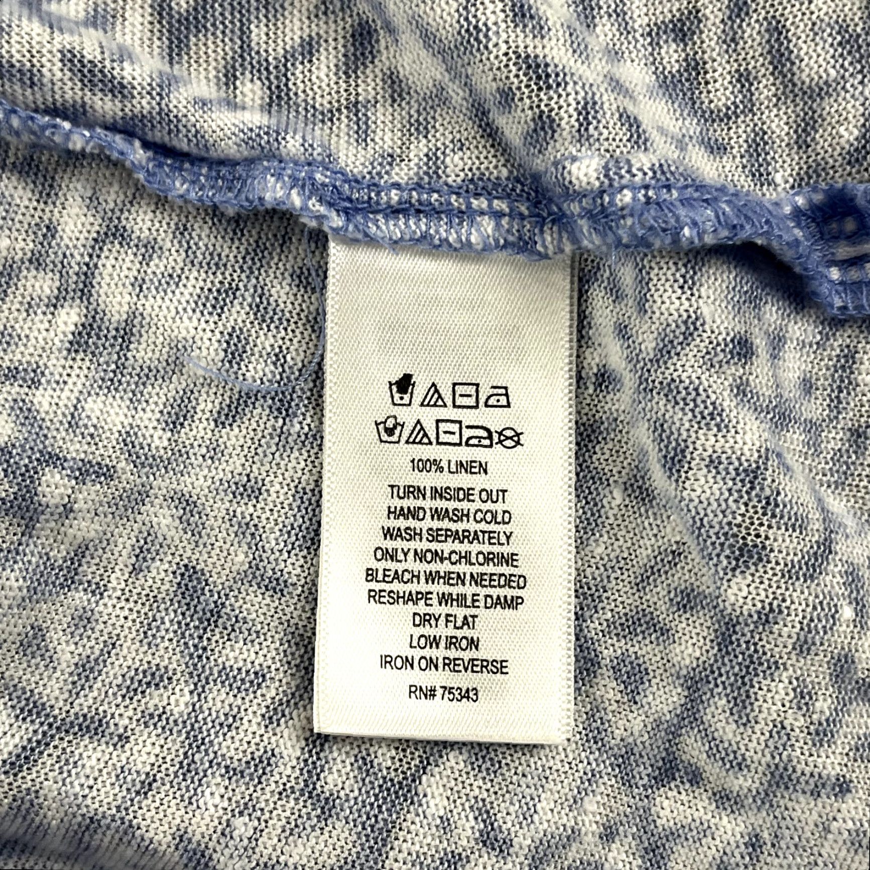 Vintage VINTAGE Sigrid Olsen Geometric Linen Blouse Womens Large Blue White Sheer Casual Summer Size L / US 10 / IT 46 - 6 Thumbnail