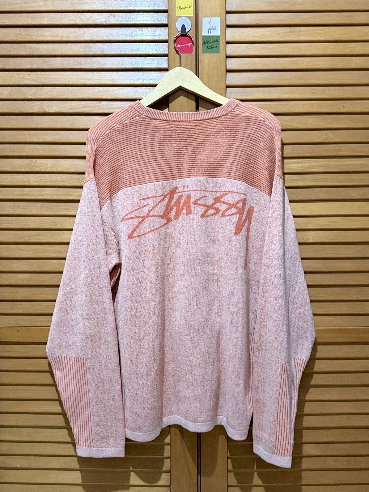 Stussy Stussy Engineered Panel Sweater Orange Size US L / EU 52-54 / 3 - 1 Thumbnail