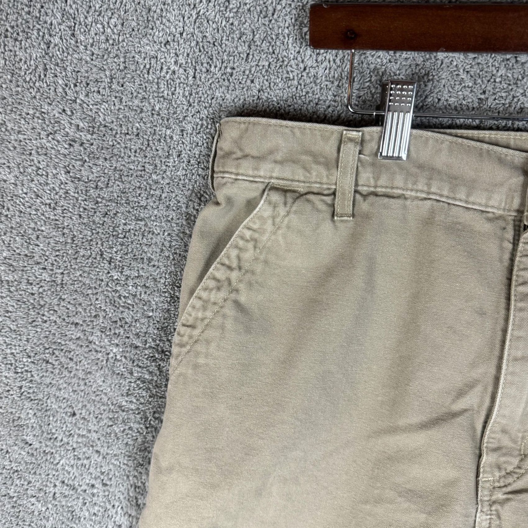 Carhartt Carhartt Pants Mens 38x32 Khaki Canvas Work Dungaree Relaxed Fit Utility B299 Pants Size US 38 / EU 54 - 2 Thumbnail
