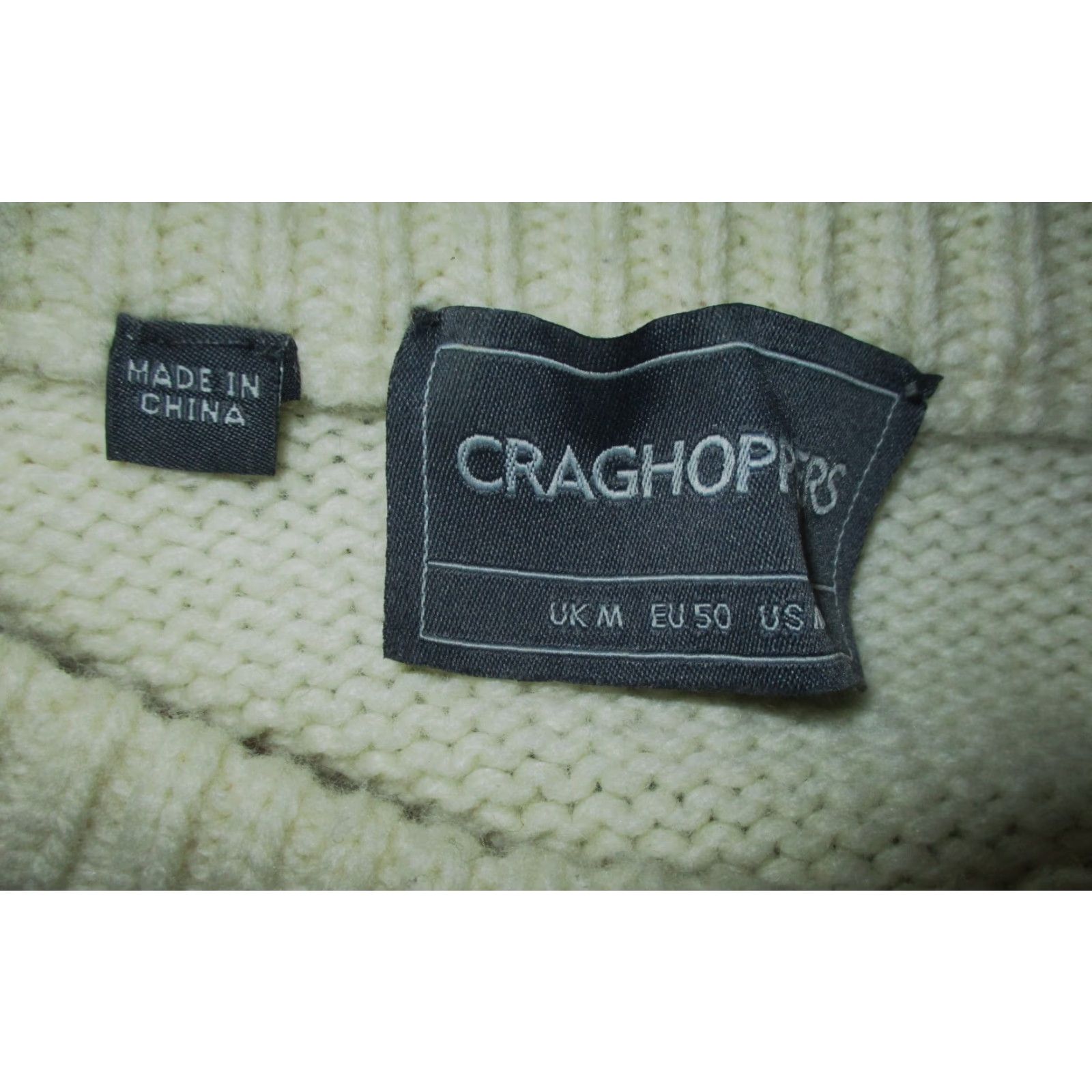 Vintage Craghoppers Beige Cable Knit Lambswool Sweater Size M Size US M / EU 48-50 / 2 - 6 Thumbnail