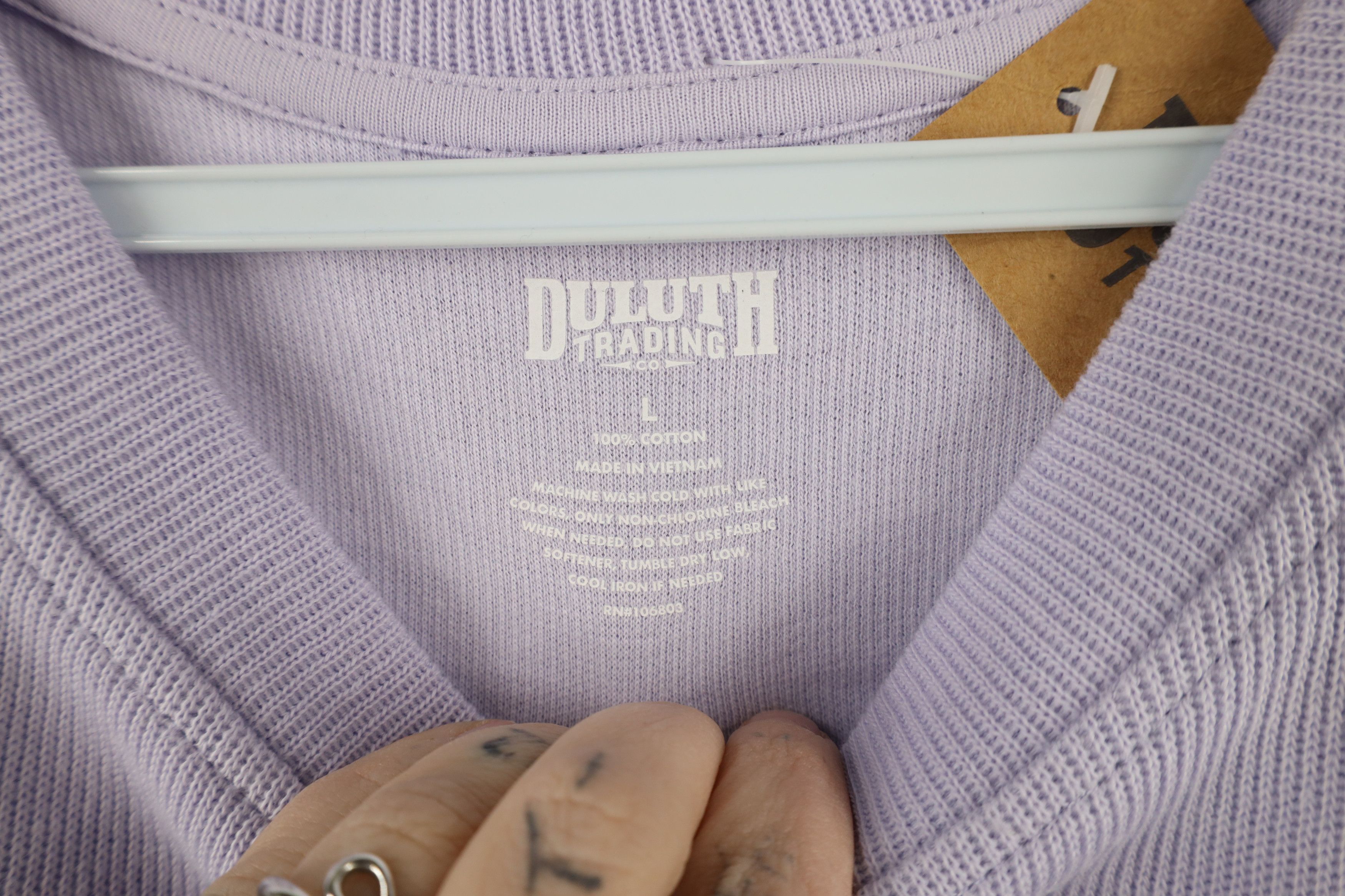 Duluth Trading Company × Vintage New Duluth Trading Co Ribbed Knit Crewneck Sweater Purple Size L / US 10 / IT 46 - 5 Thumbnail