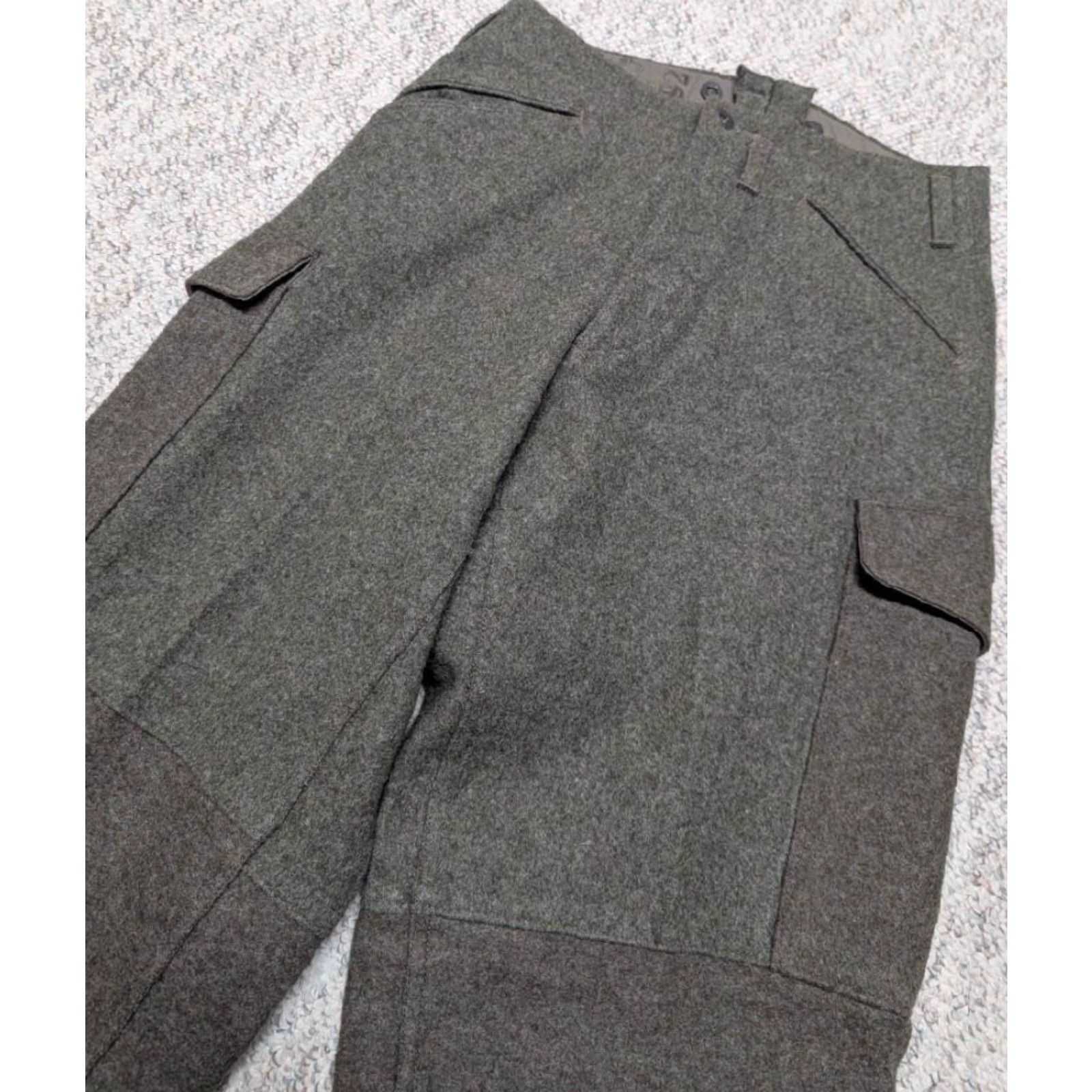 Vintage VINTAGE Swedish Army Pants Wool 28x30 Green Cargo Men Wool Pants 28x30 Sweden Military WWII Size US 28 / EU 44 - 3 Thumbnail