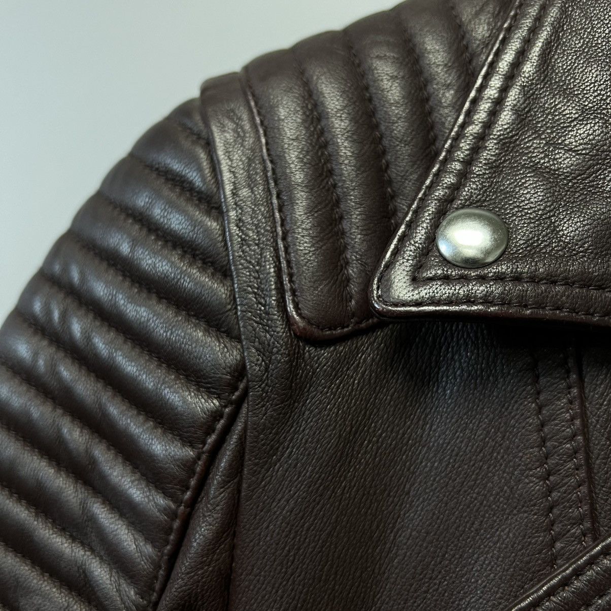 Allsaints AllSaints Estella Leather Biker Jacket Brown/Chocolate Lamb Size M / US 6-8 / IT 42-44 - 14 Thumbnail