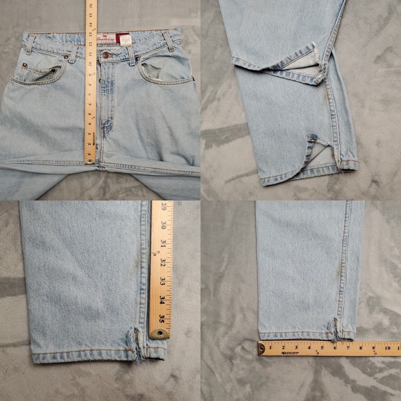 Denime VTG Levi's Jeans Men 34x38 Blue 545 Denim Loose Fit Straight Leg 90s Mens Size US 34 / EU 50 - 10 Thumbnail