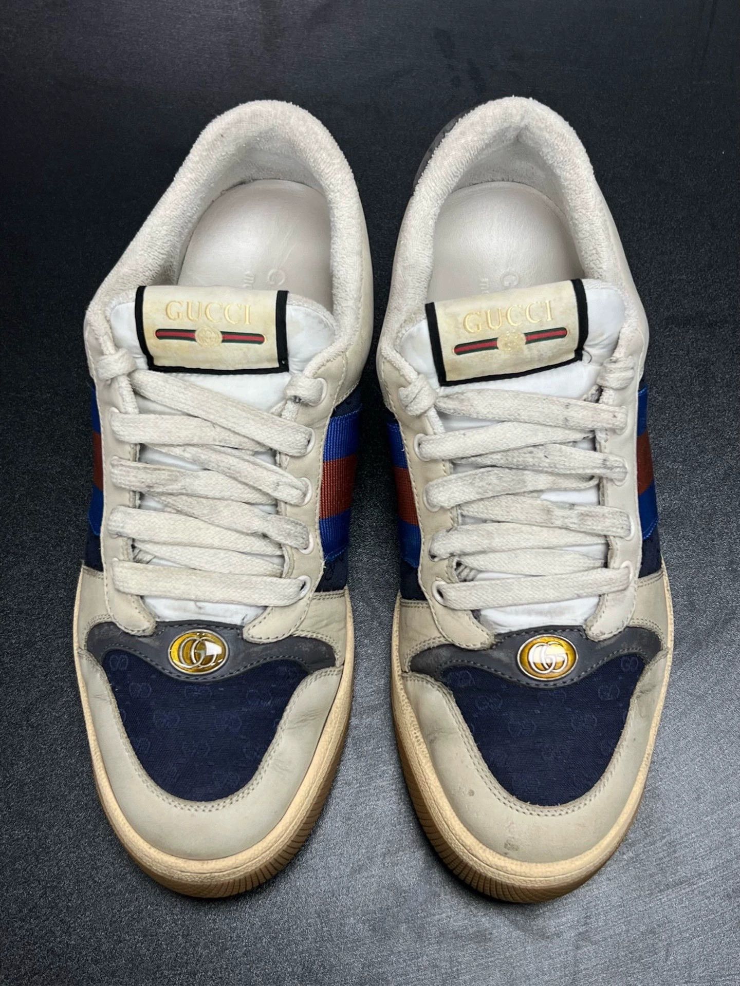 Gucci gucci distressed sneakers gray white blue 38.5 Size US 5.5 / EU 38 - 3 Thumbnail