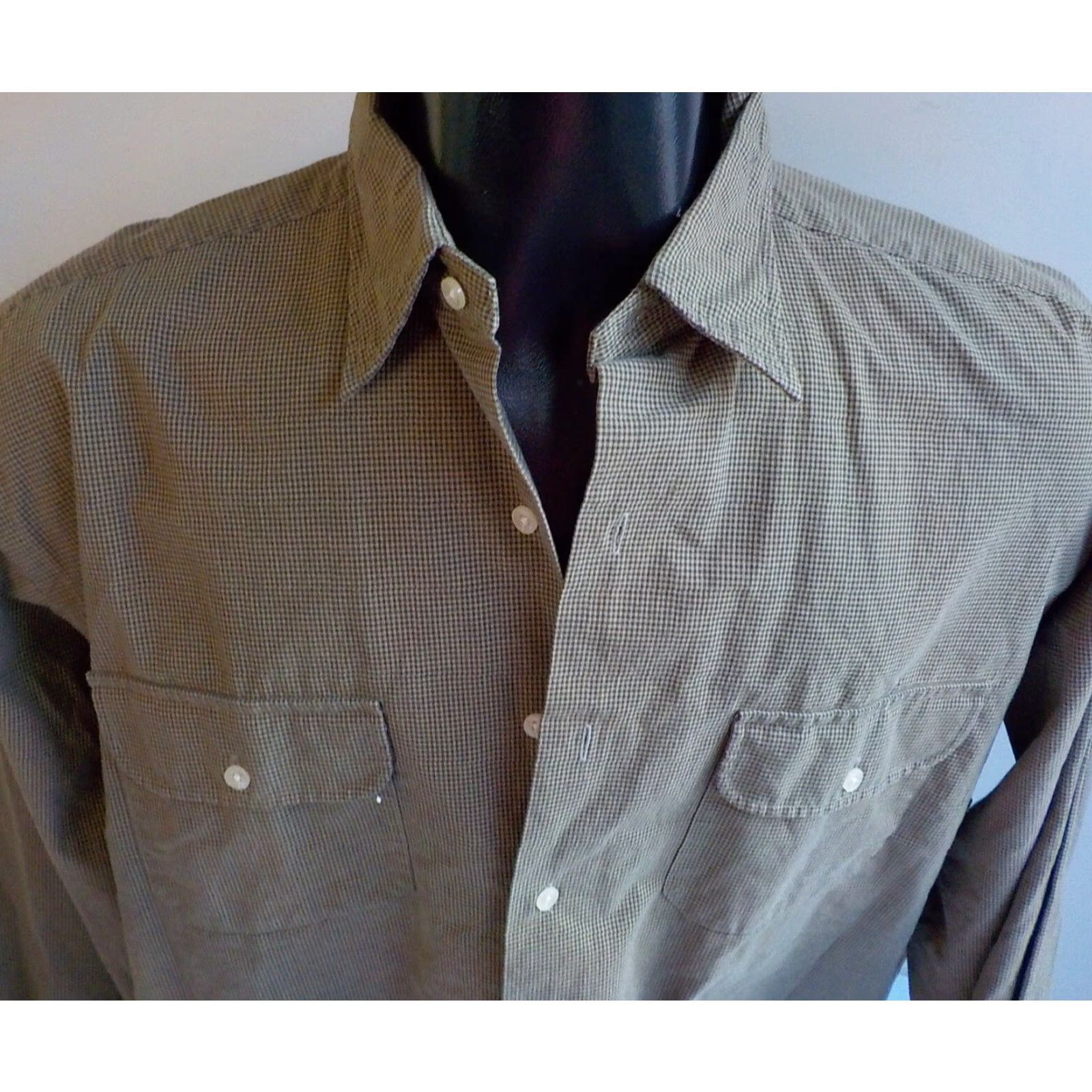 Polo Ralph Lauren VINTAGE Polo Ralph Lauren Hulton LS Shirt Men L Checkered 100% Cotton Beige/Black NWT Size US L / EU 52-54 / 3 - 2 Thumbnail