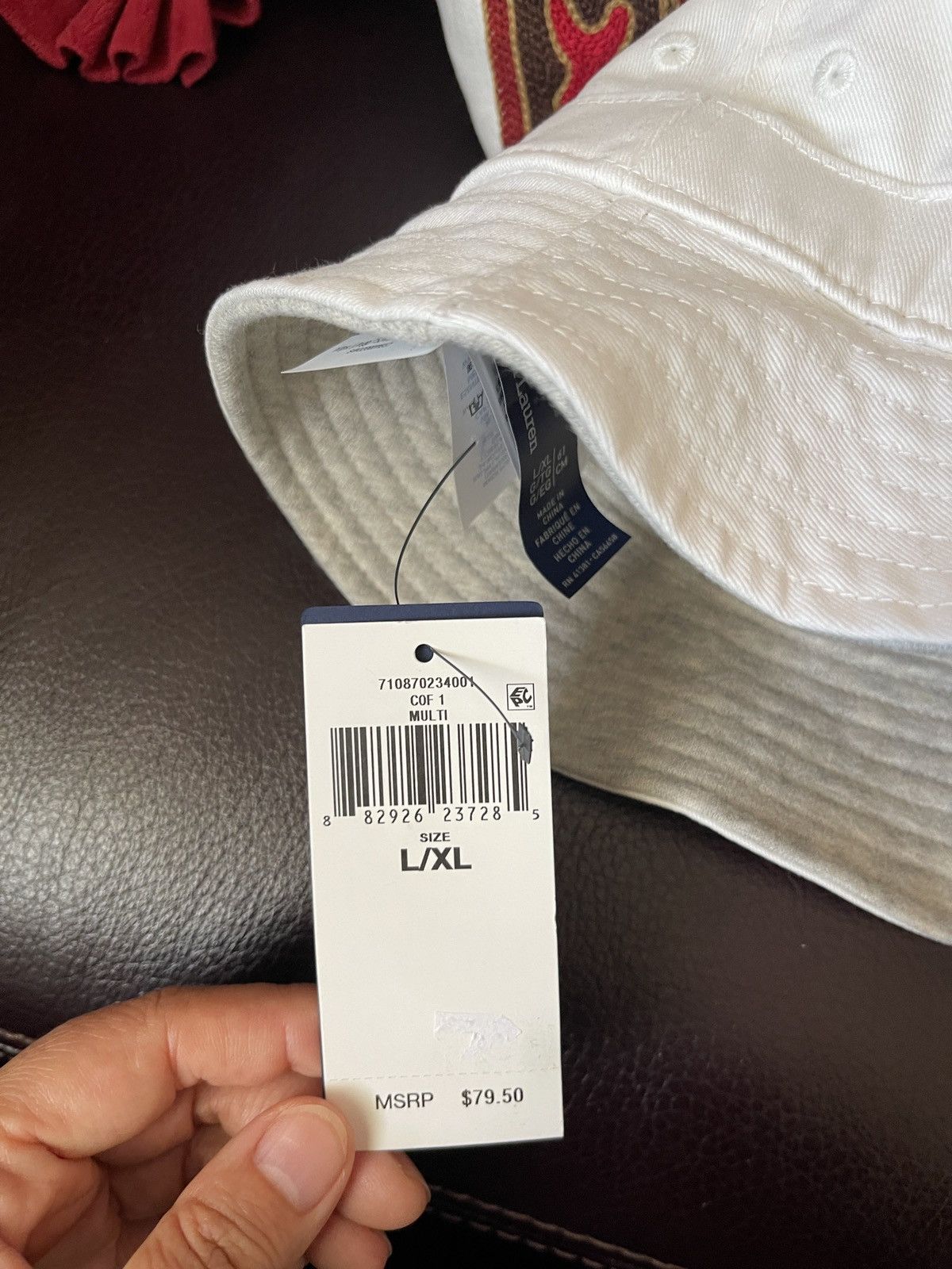 Polo Ralph Lauren Polo Ralph Lauren White/Gray Reversible Fleece & Twill Size ONE SIZE - 9 Thumbnail