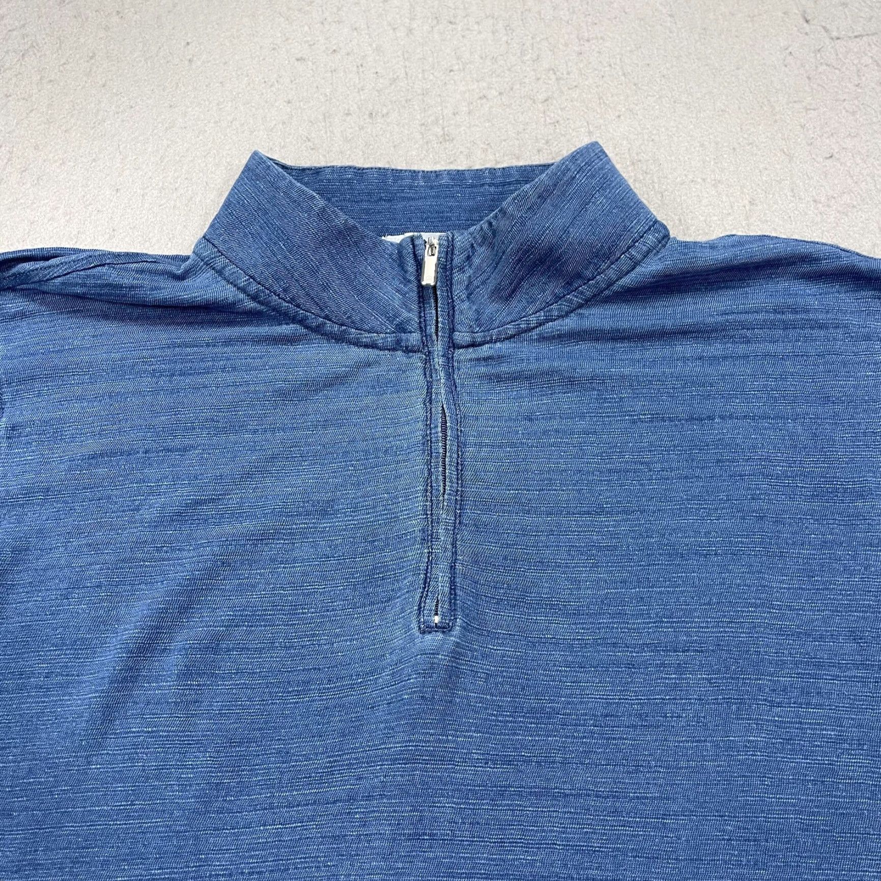 Peter Millar Peter Millar Sweater Mens Large Blue Indigo Knit 1/4 Quarter Zip Golf Pullover Size US L / EU 52-54 / 3 - 2 Thumbnail