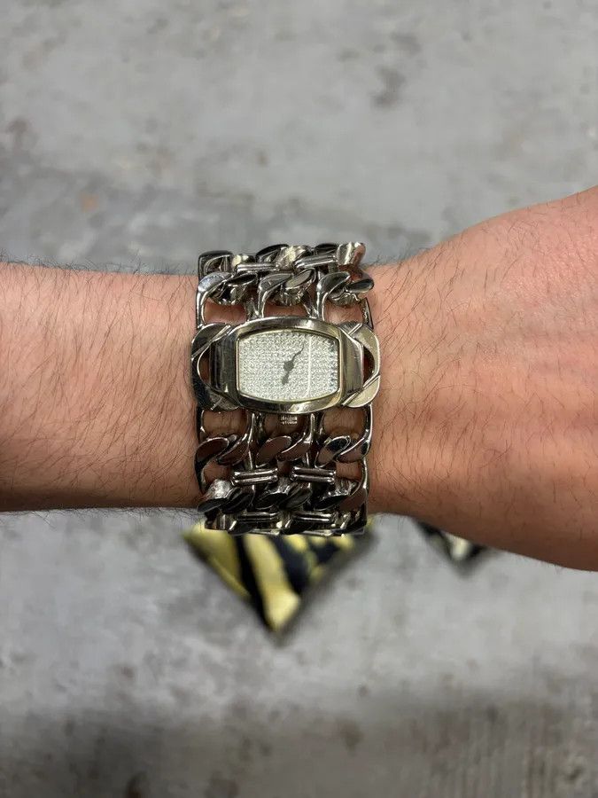 Roberto Cavalli Roberto Cavalli Cuban Chain Grey Watch Size ONE SIZE - 3 Thumbnail