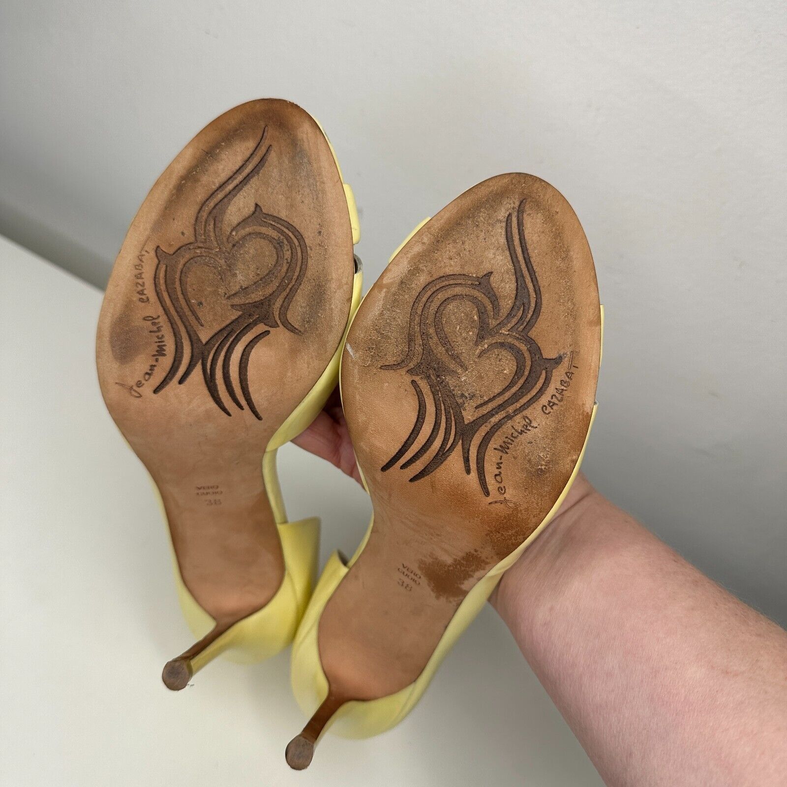 CAZABAT Jean-Michel Cazabat Yellow Olina DOrsay Stiletto Heel 38 7.5 Size US 7.5 / IT 37.5 - 9 Thumbnail