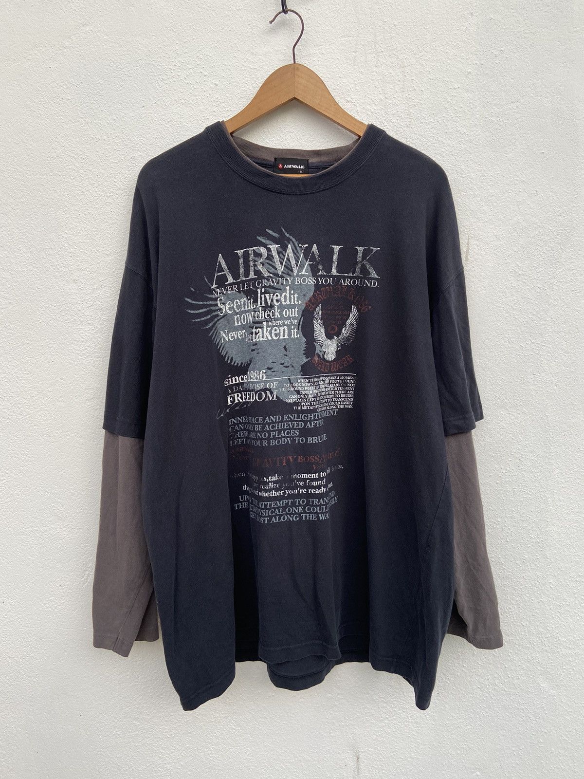 Airwalk 🔥 Vintage y2k Airwalk t shirt double sleeve Size US XL / EU 56 / 4 - 1 Thumbnail