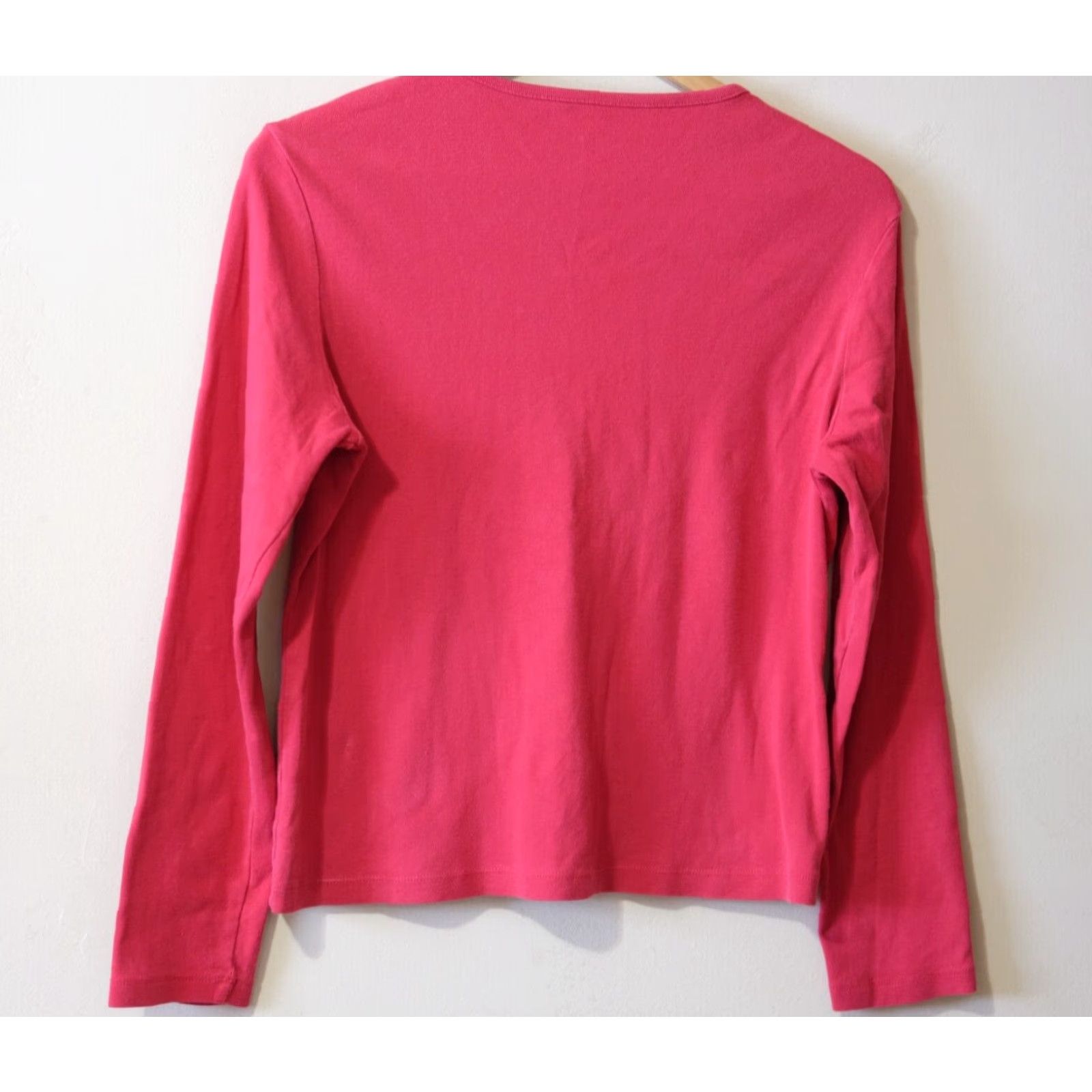 Vintage White Stag V-Neck Top Long Sleeve Red 100% Cotton Women's L Shirts Casual Knit Breathable 100% Cotton Womens S-XL? Size L / US 10 / IT 46 - 5 Thumbnail