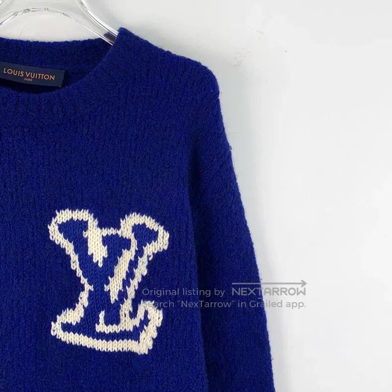 Louis Vuitton Louis Vuitton Navy logo intarsia wool crewneck long-sleeve Size US XS / EU 42 / 0 - 3 Thumbnail