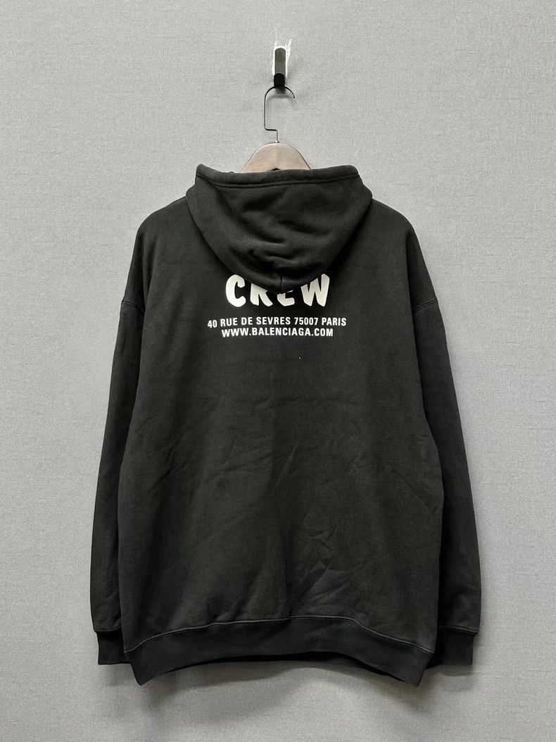 Balenciaga Balenciaga Black crew hooded sweatshirt Size US M / EU 48-50 / 2 - 2 Thumbnail