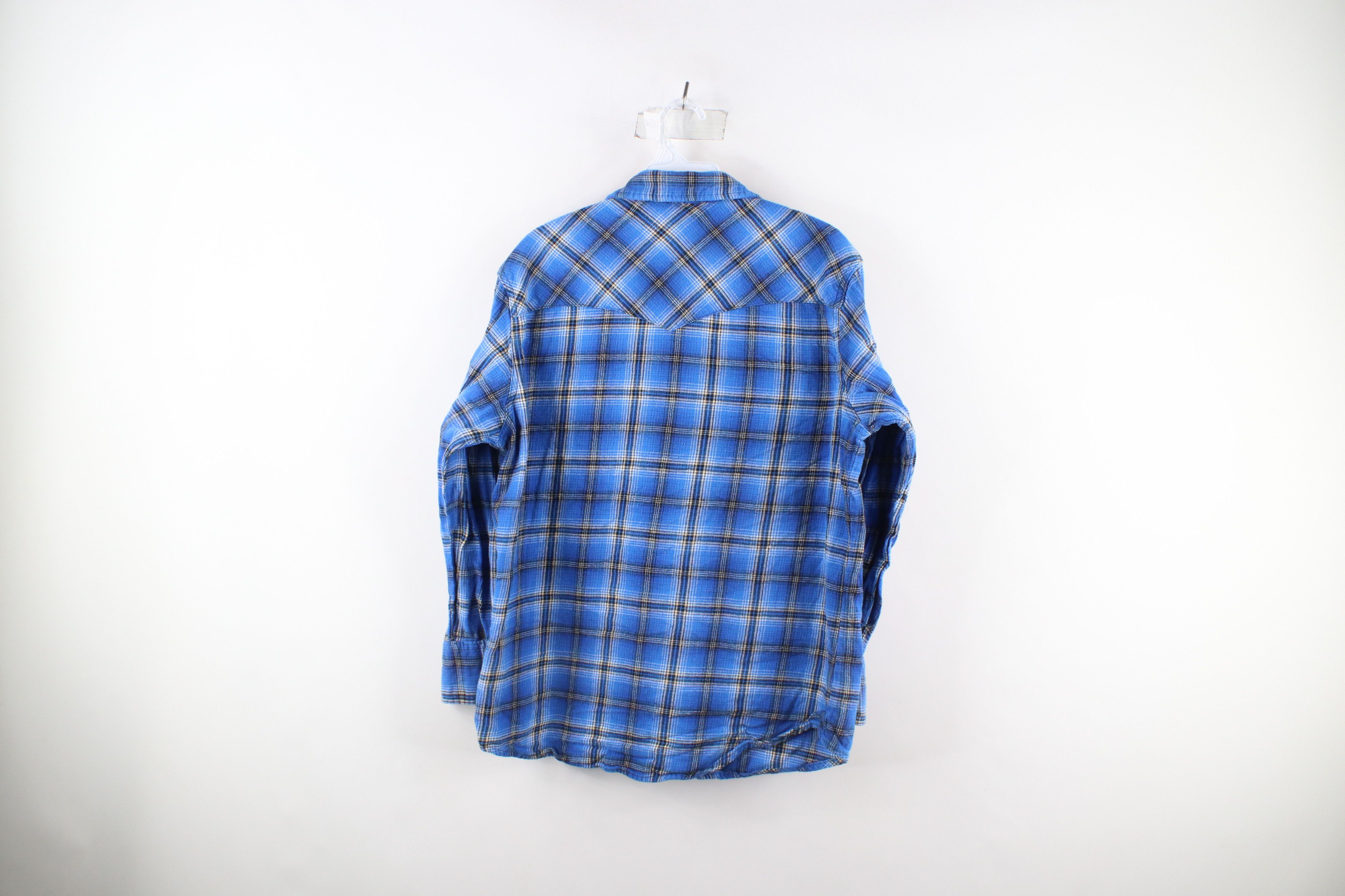 Vintage Vintage 90s Wrangler Flannel Western Rodeo Snap Button Shirt Size US L / EU 52-54 / 3 - 7 Thumbnail