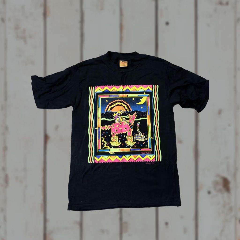 Vintage VINTAGE Desert Buddies Shirt Mens Large Black Oneita Power-T Funny Graphic 1989 90s Size US L / EU 52-54 / 3 - 1 Thumbnail