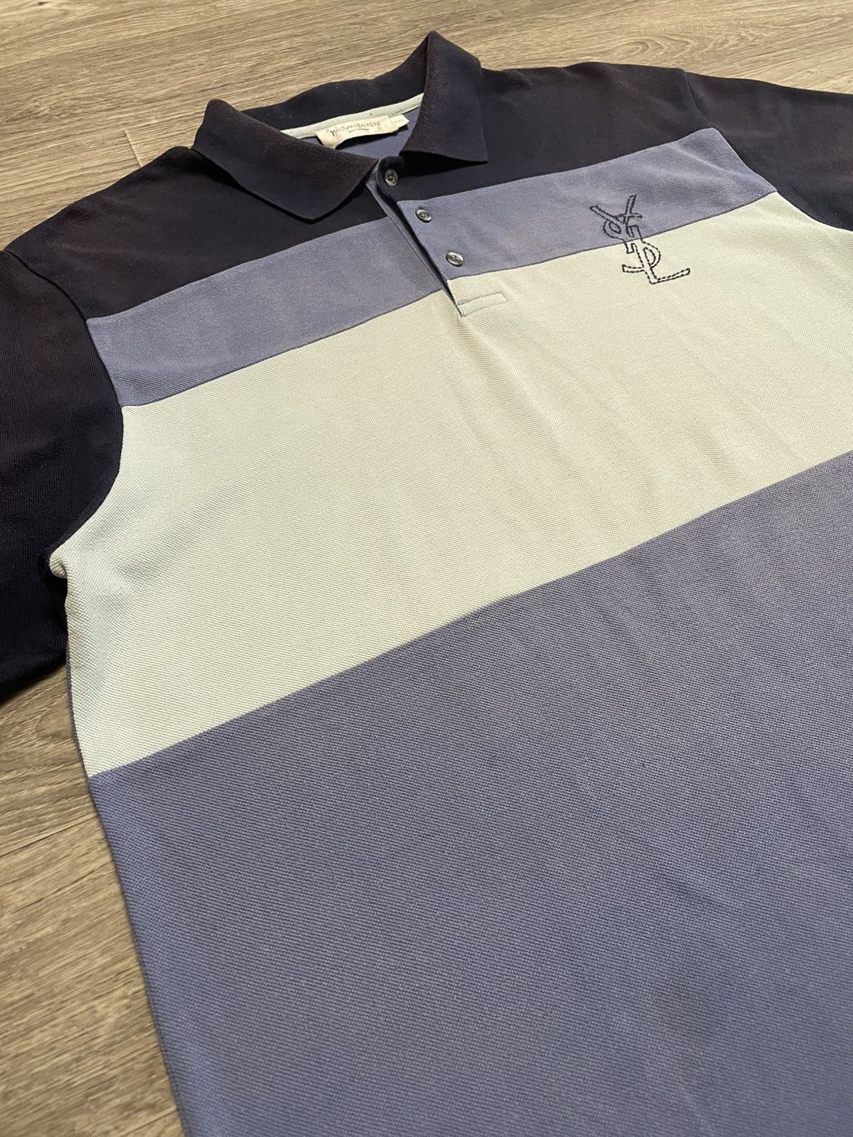 Yves Saint Laurent Vintage Yves Saint Laurent YSL Big Logo Polo Shirt Size US XXL / EU 58 / 5 - 5 Thumbnail