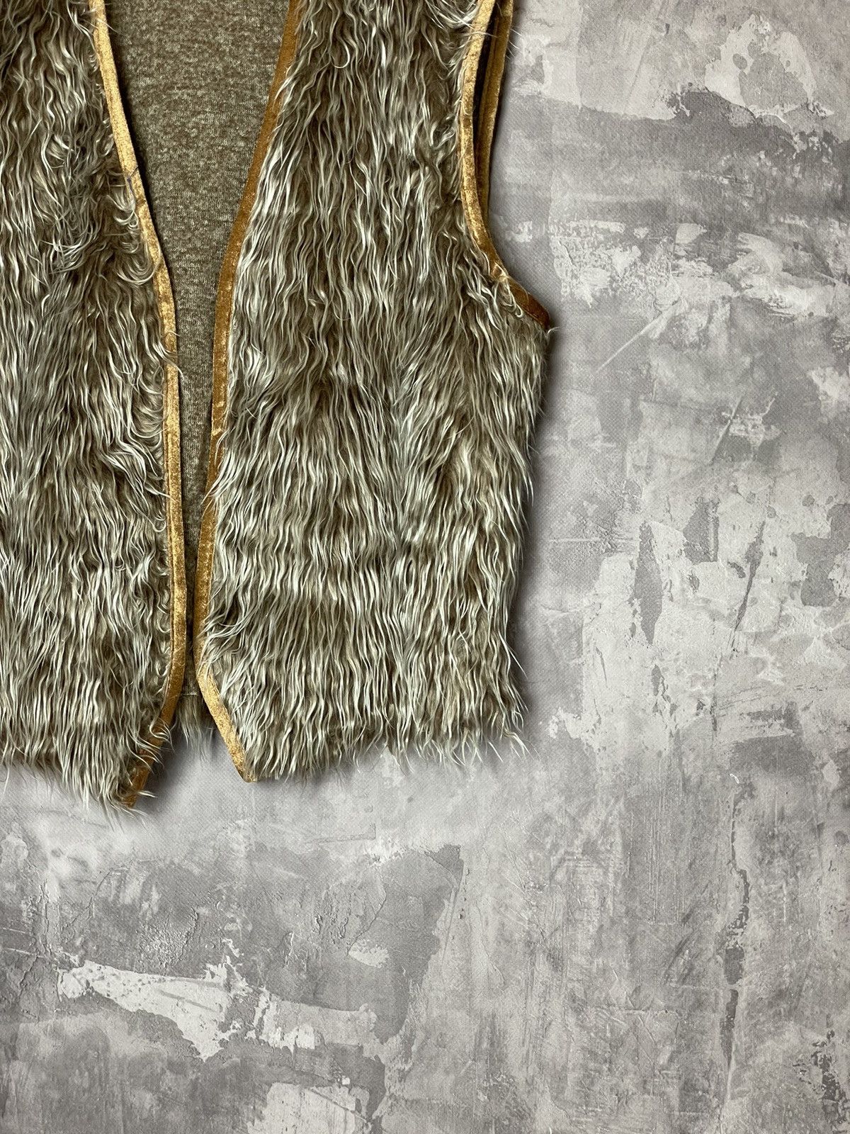 Hysteric Glamour × Japanese Brand 2000s Faux Fur Vest Shag Hair Mongolian Punk Fuzzy Rockstar Size L / US 10 / IT 46 - 4 Thumbnail