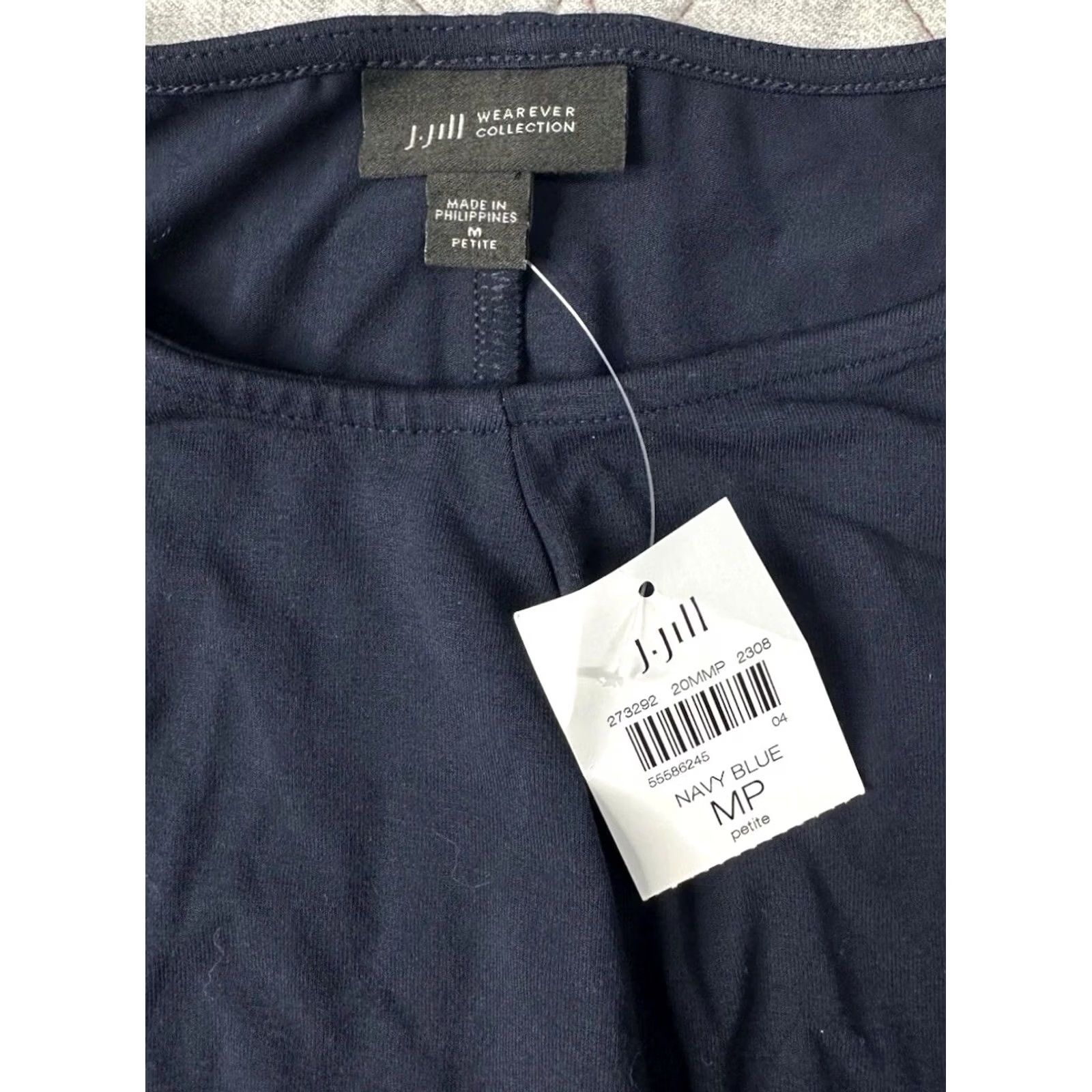 J. Jill J.Jill Wearever Sleeveless Midi Dress Navy Blue Knit Travel PM Petite NWT Womens Shift Midi Dress Size M / US 6-8 / IT 42-44 - 4 Thumbnail