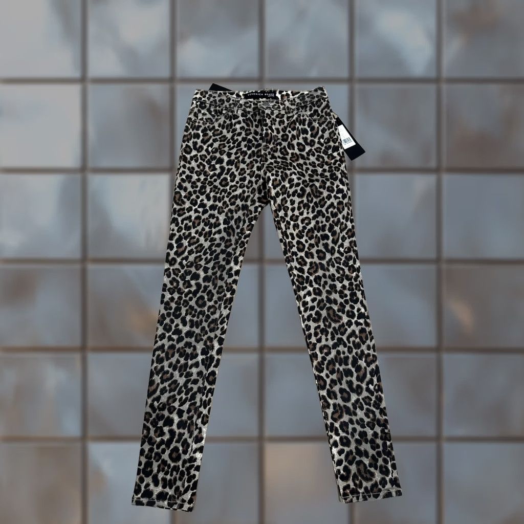 Veronica Beard Veronica Beard Brooke Mid-Rise Skinny Jeans Leopard Print NWT Size 26 Coated Women Size 26" / US 2 / IT 38 - 1 Thumbnail
