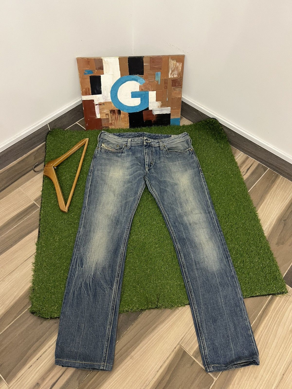 Diesel Diesel Viker Dragon Distressed Denim Light Blue Jeans Pants Size US 34 / EU 50 - 8 Thumbnail