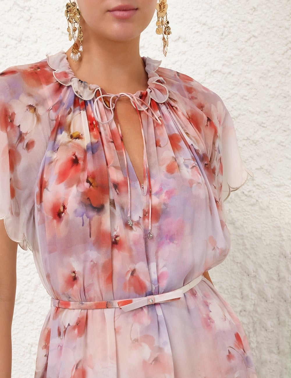 Zimmermann oc11z0226 Crush Flutter Midi Dress In Multicolor Size M / US 6-8 / IT 42-44 - 5 Thumbnail